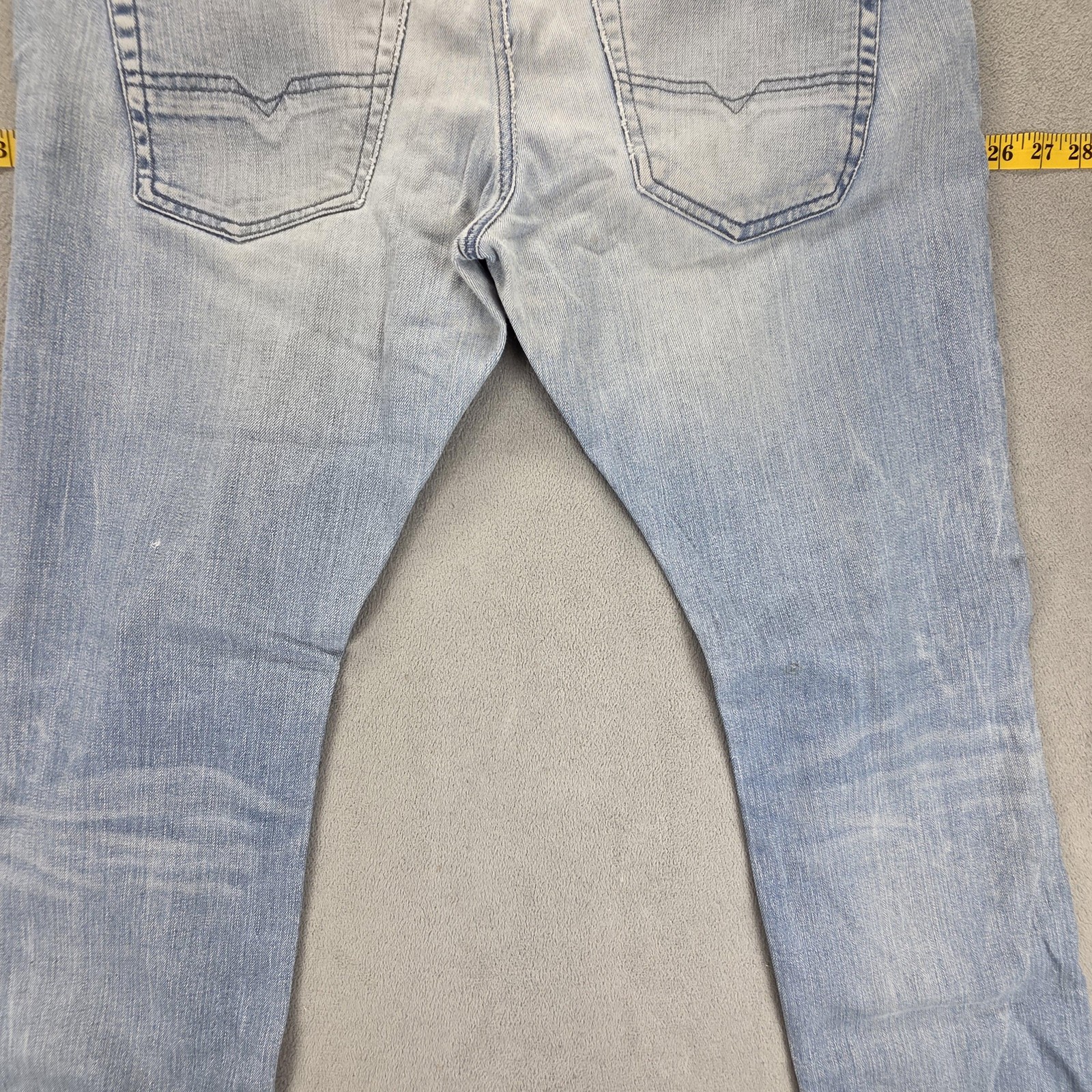Diesel Jeans Mens 34×34 Blue Krooley Slim Carrot Distressed Zip Fly ORNV8