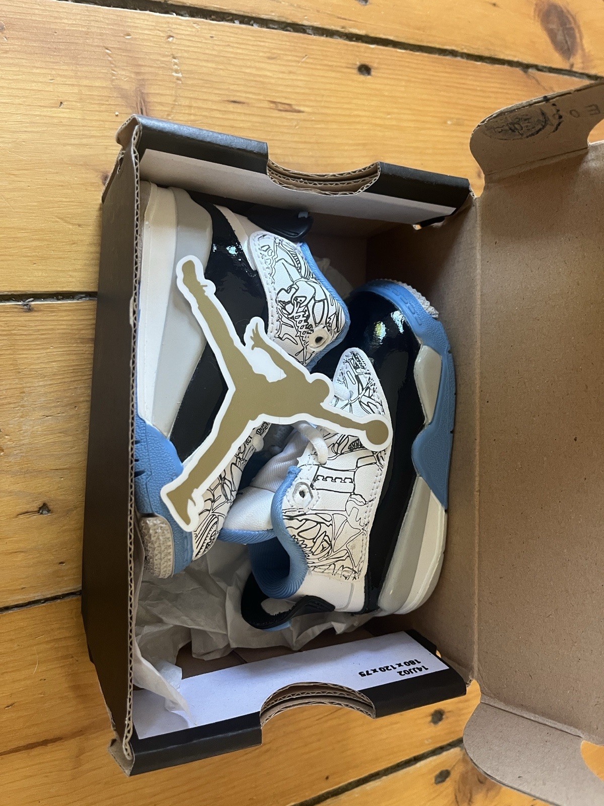 Jordan Air Jordan 8 Retro (TD) Unisex Toddler Sneaker 4C White Black Blue