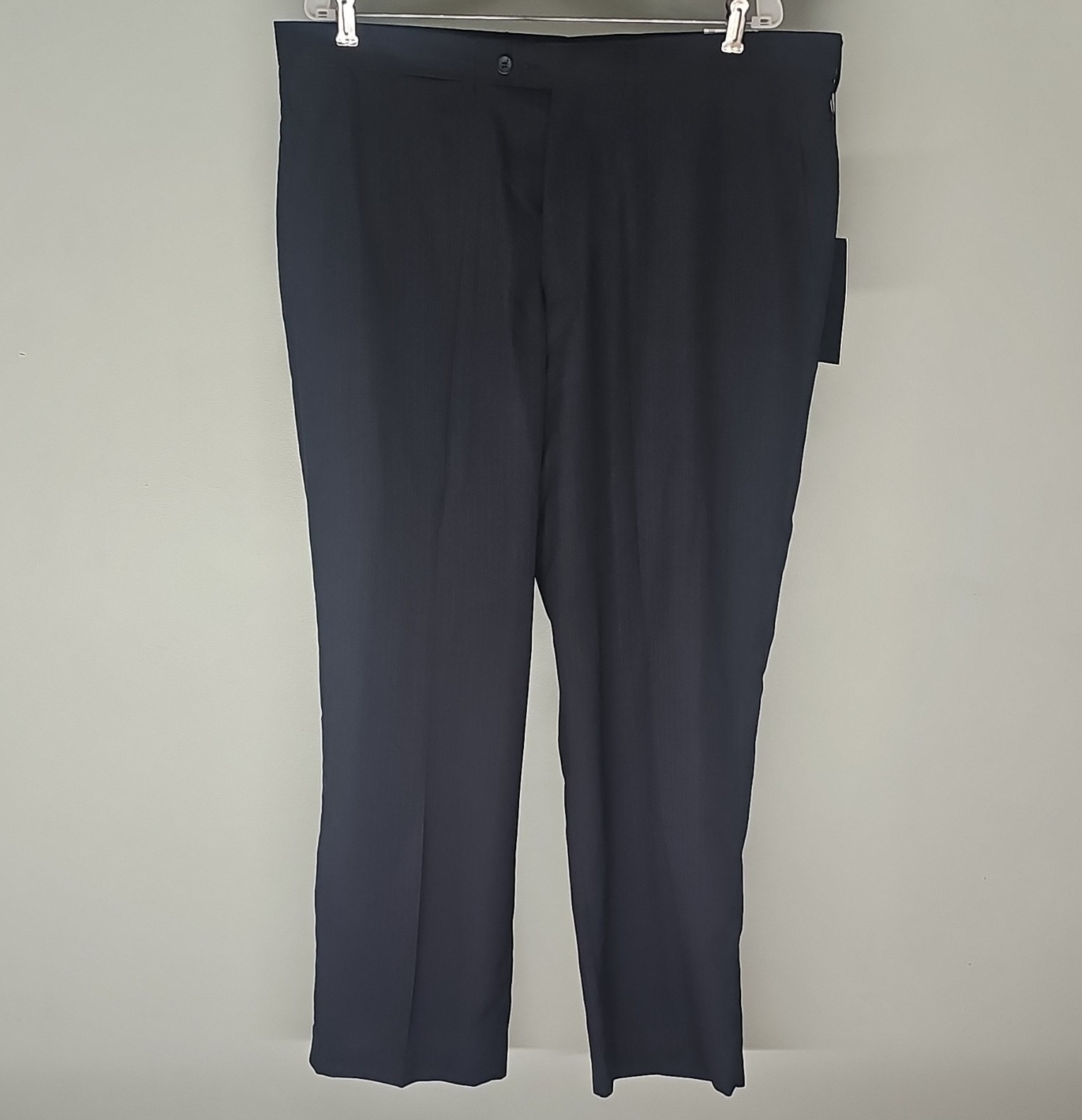 Cipriano Black Pinstripe Pleated Dress Pants Men 40×30 Waist Straight Leg Pocket