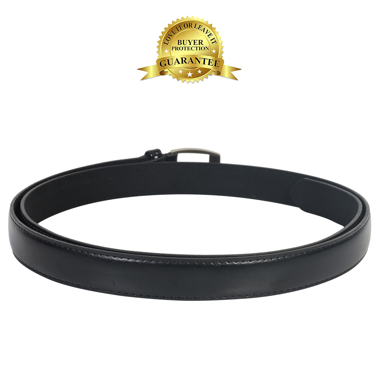 Leatherboss Genuine Leather Men Dress Belt BIG & TALL 46″ – 56″ Stylish, Black