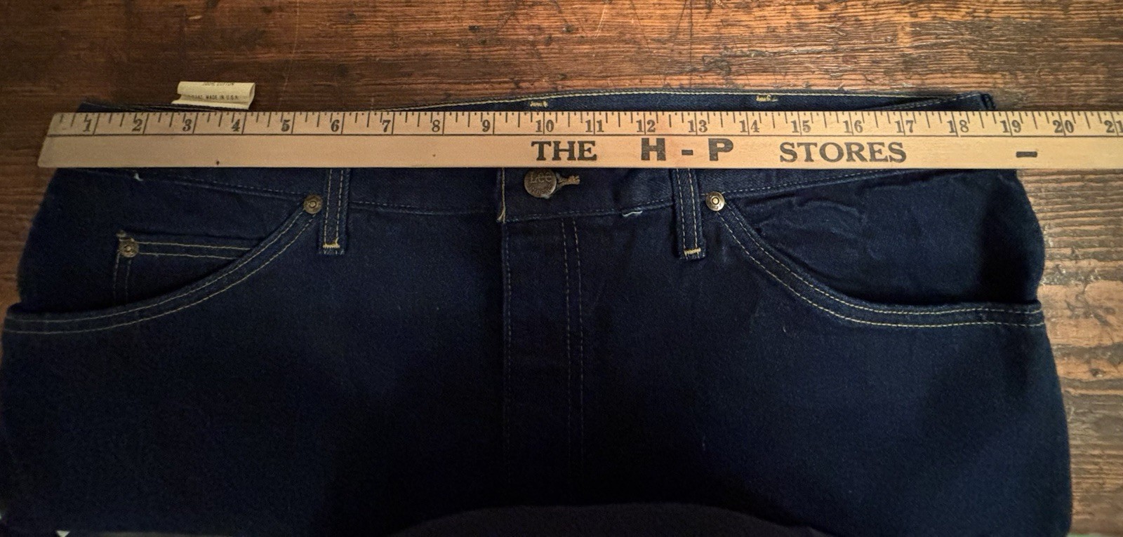 Vintage Lee Jeans Mens 40 x32 Dark Wash Regular Fit Straight Deadstock USA 70s