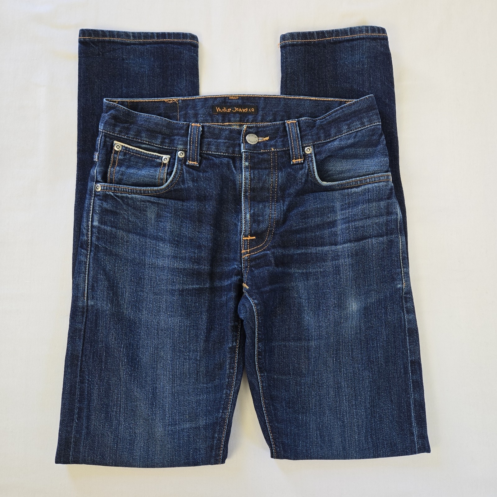 Nudie Jeans Grim Tim Dry Deep Selvage Men’s 30×34 (29×32) Slim Dark Wash Fade