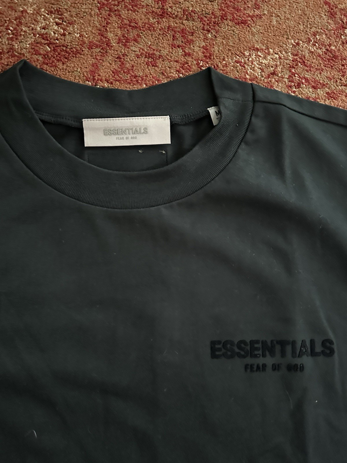 Fear of God Essentials T-Shirt Mens Medium Black Strtch Limo Logo Tee PacSun NWT