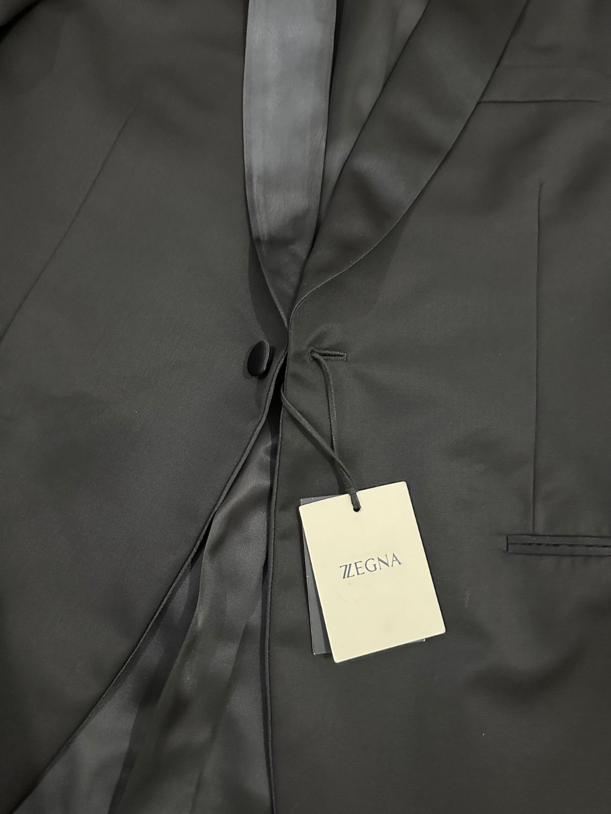 ZEGNA Black Tuxedo Blazer 50C Drop 8 Wool Mohair Satin Shawl Lapel Slim Fit NWT