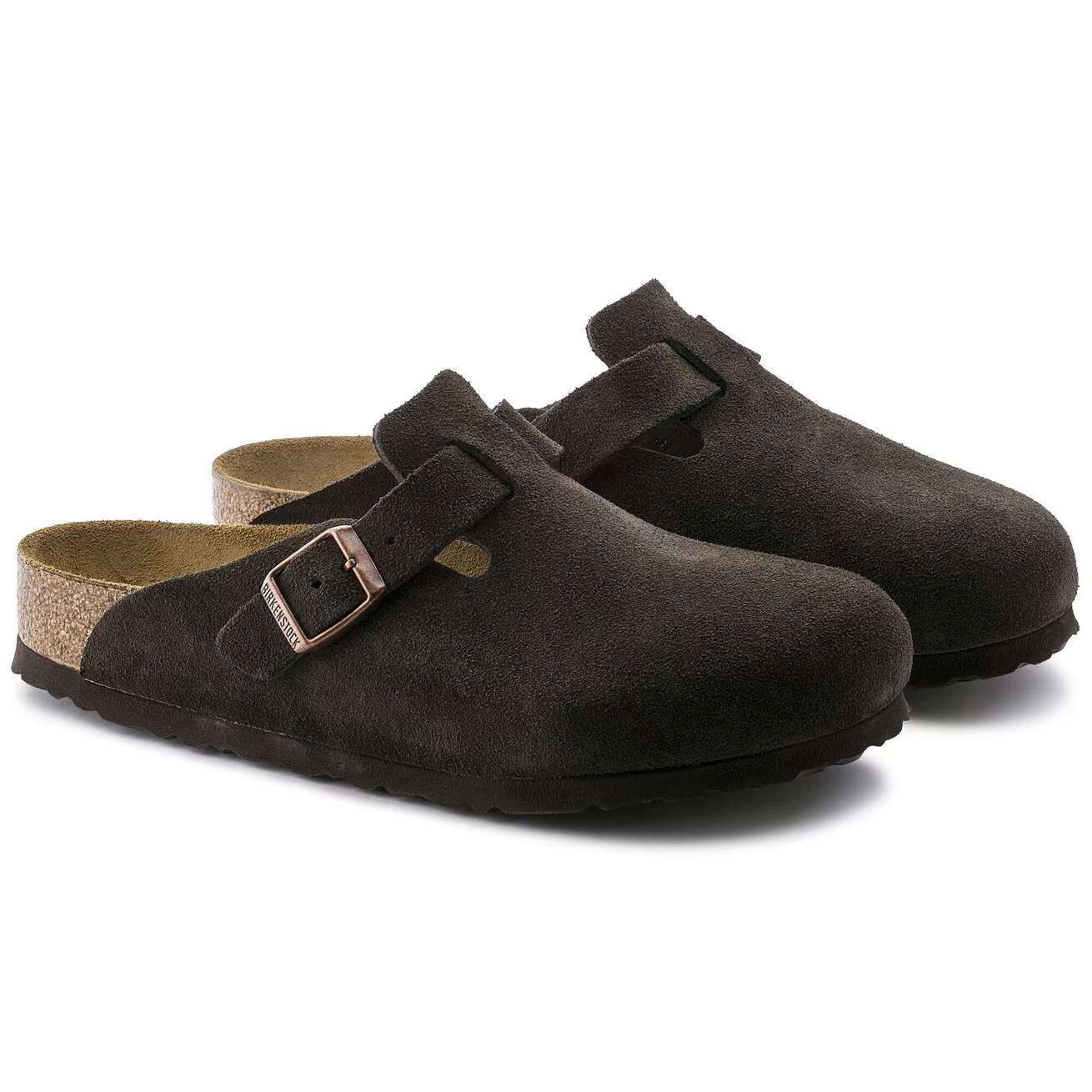 Birkenstock Boston Soft Footbed Clog Mocha Suede Unisex Comfort Slip-On Sandals