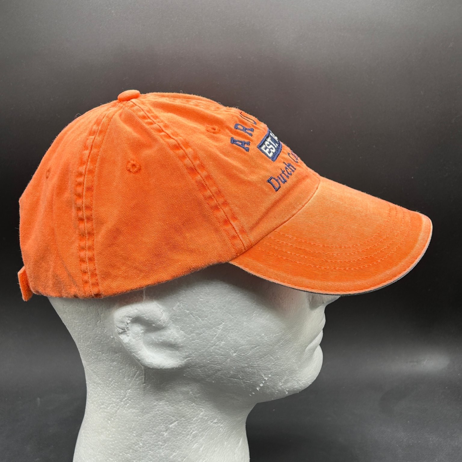 Anvil Hat Aruba Est 1499 Dutch Caribbean Men’s Adjustable Orange Cap