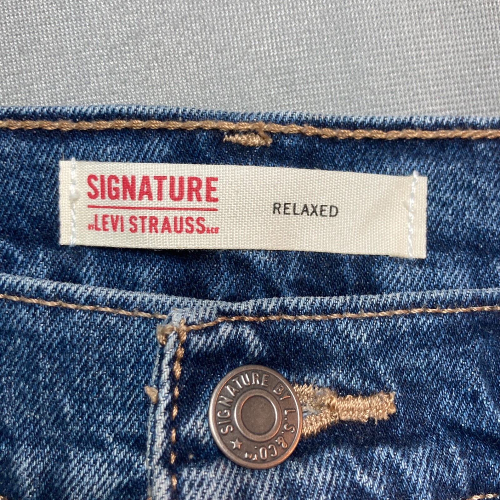 Levis Signature Jeans Mens 29×30 Blue Relaxed Straight Stretch Denim Dark Wash