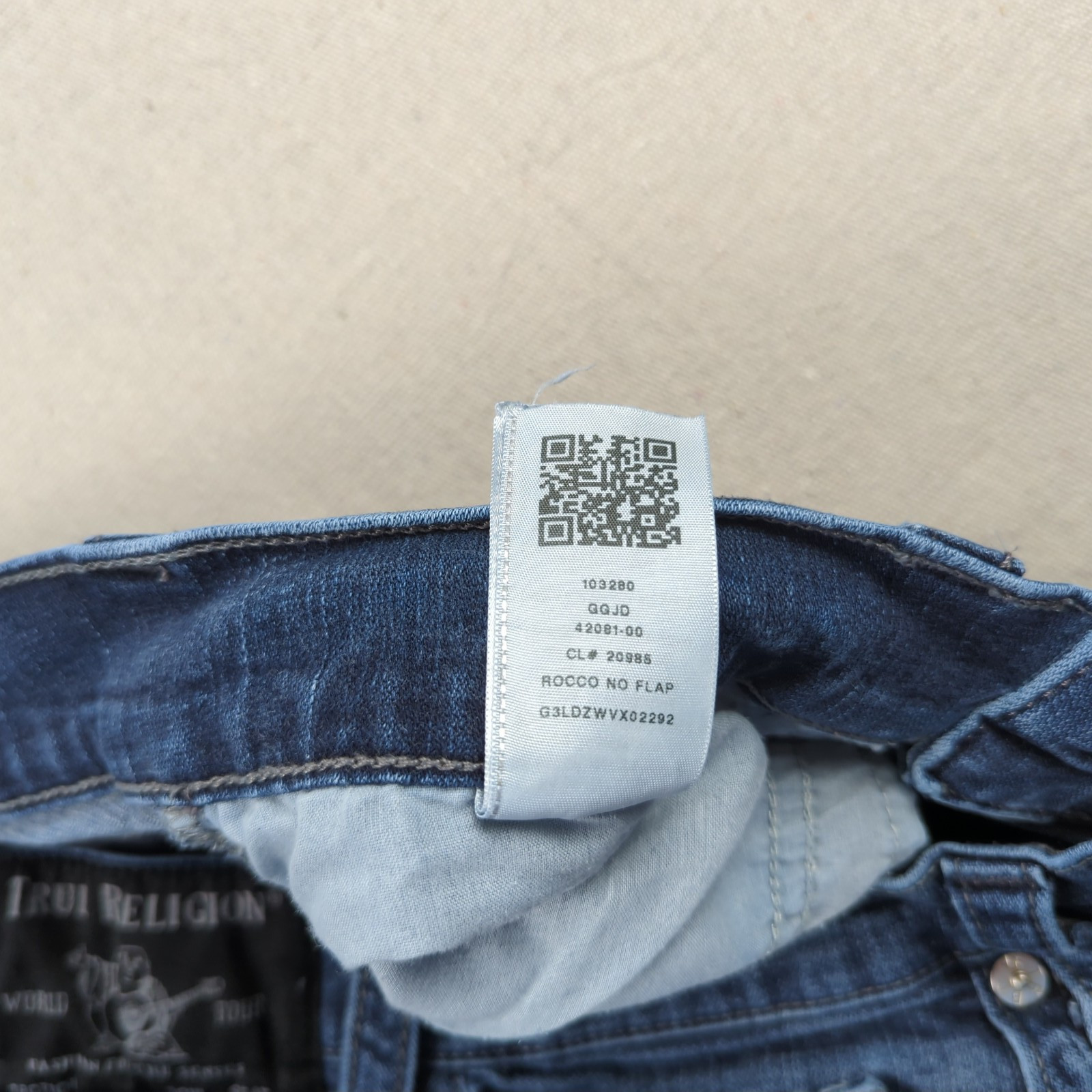 True Religion Jeans Mens 33×31 Blue Rocco Relaxed Skinny Stretch Casual Preppy