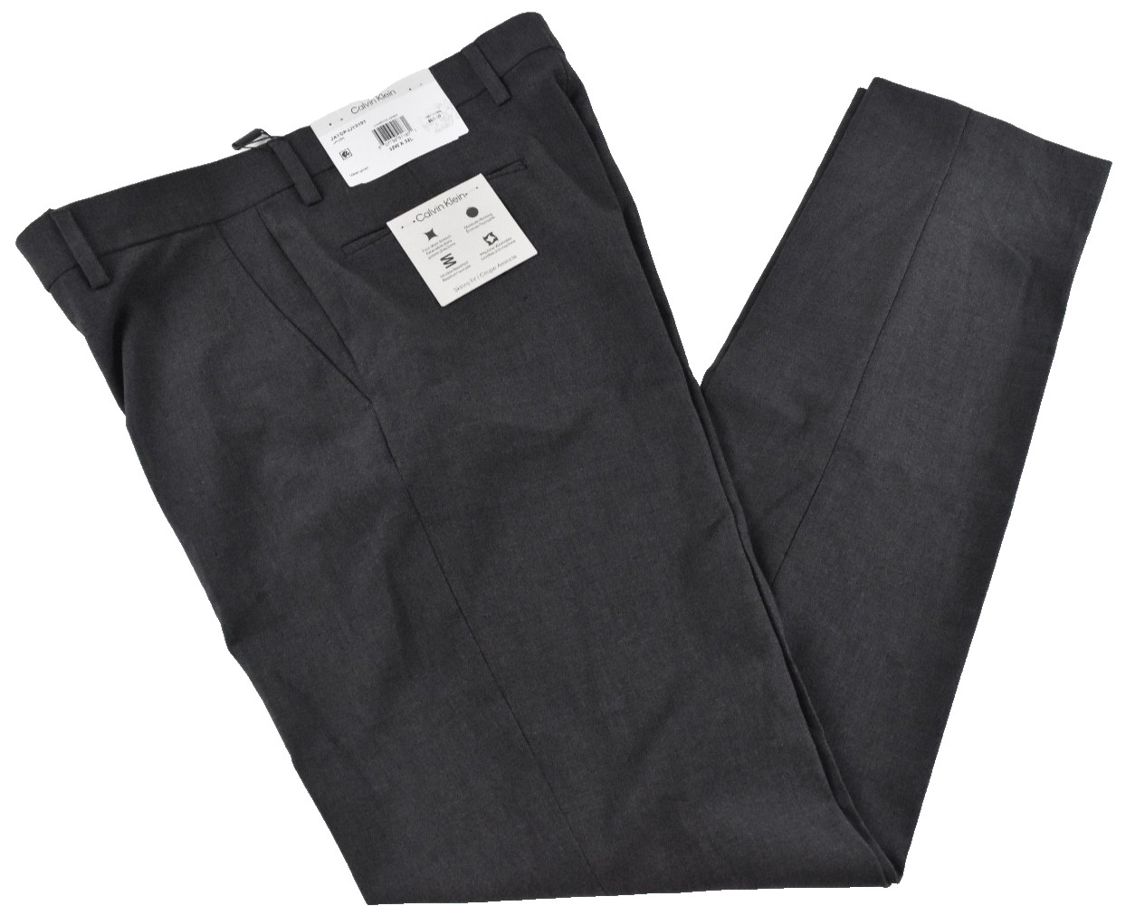 Calvin Klein Men’s Dress Pants New 29 30 31 32 34 36 Gray Flat Front Skinny Fit