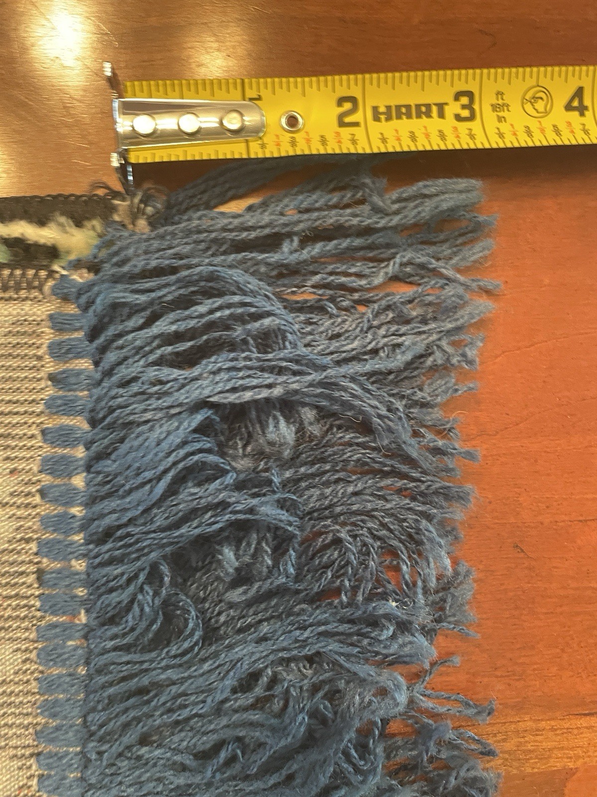 Vintage Italian Welvet Throw Rug 3 In. Fringe With Tags 38 x 27.5 In.