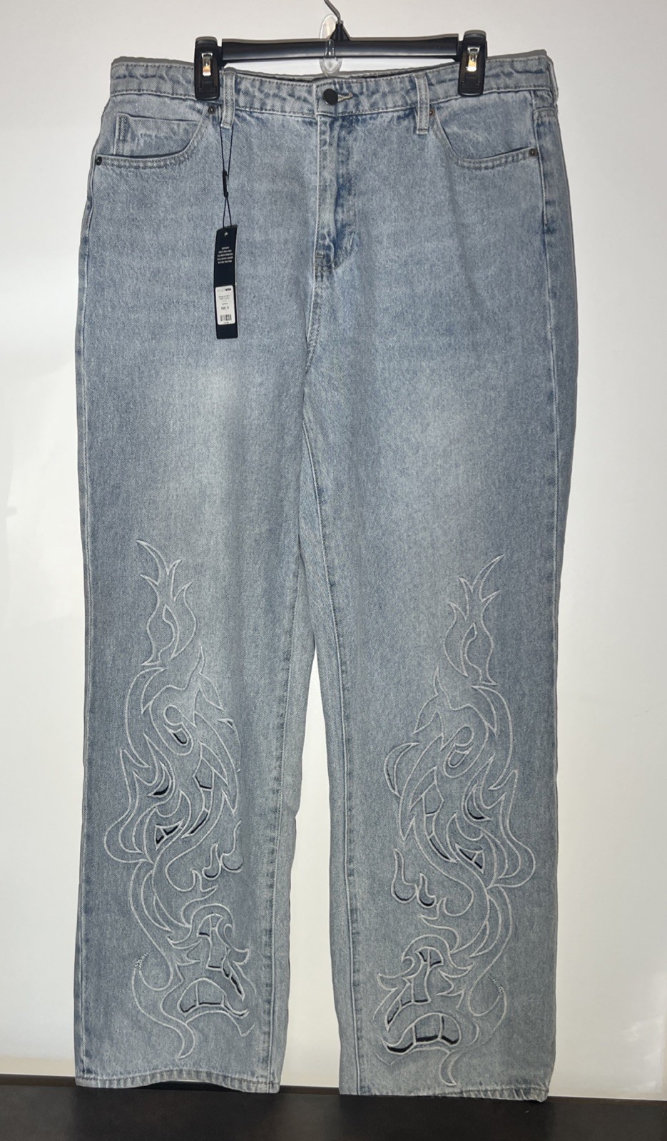 Fashion Nova Penelope Non-Stretch Straight Leg Cut Out Jeans High Rise 15