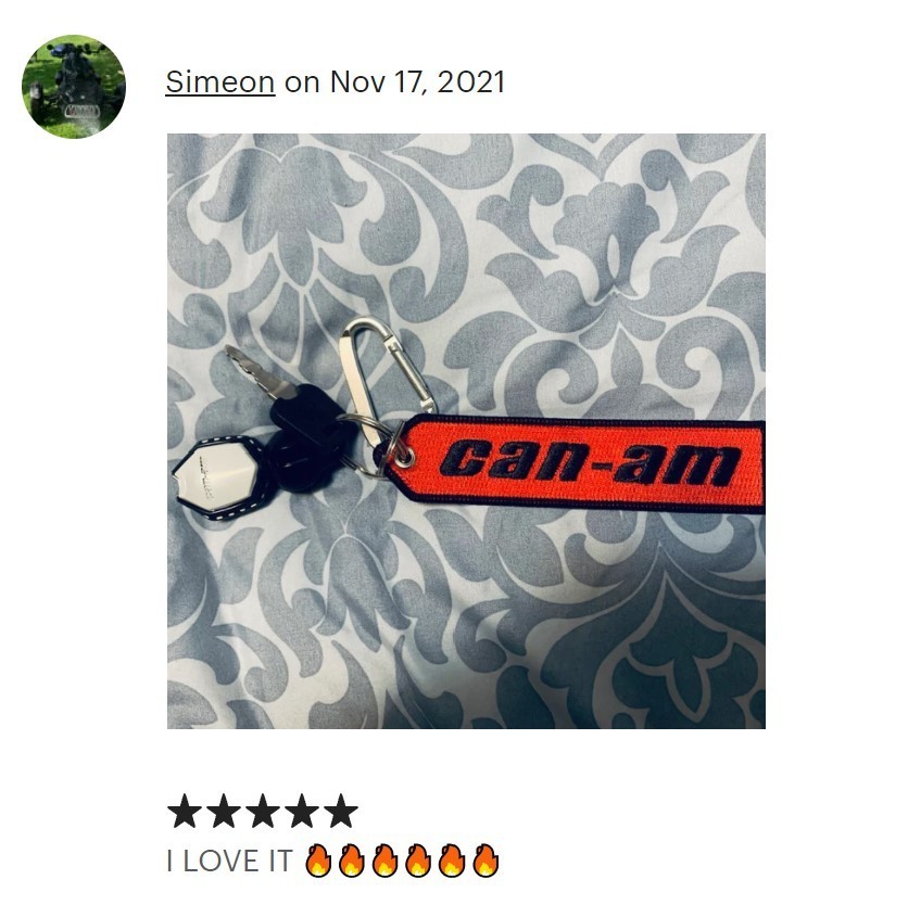 CAN-AM Keychain Double Sided Embroidered Fabric Highest Quality Keyring