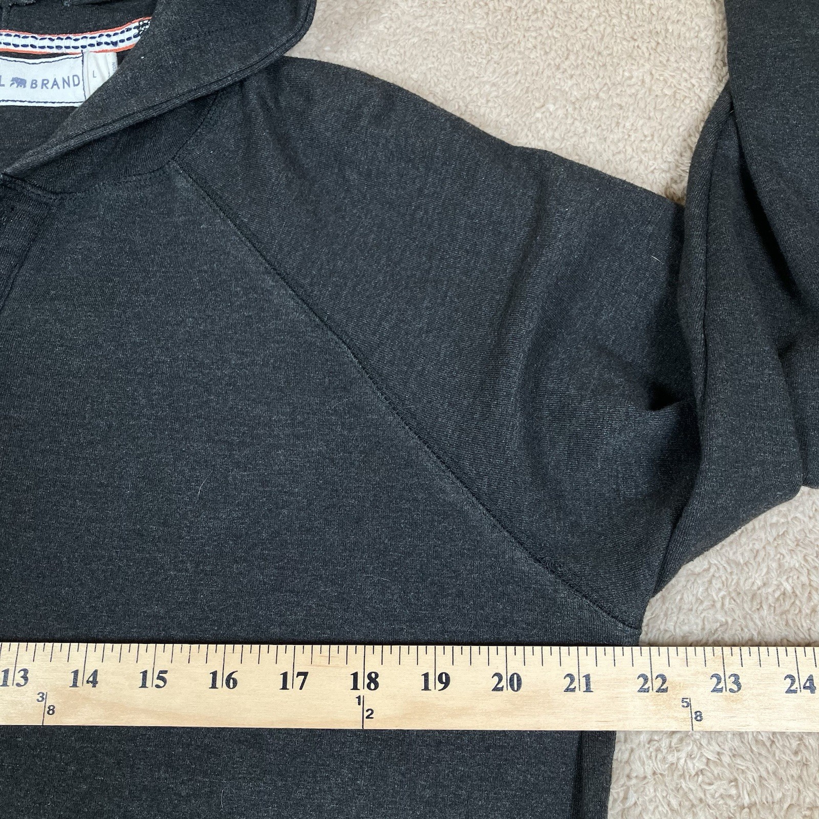 Normal Brand Mens Large Charcoal Gray Long Sleeve Puremeso Weekend Hoodie READ