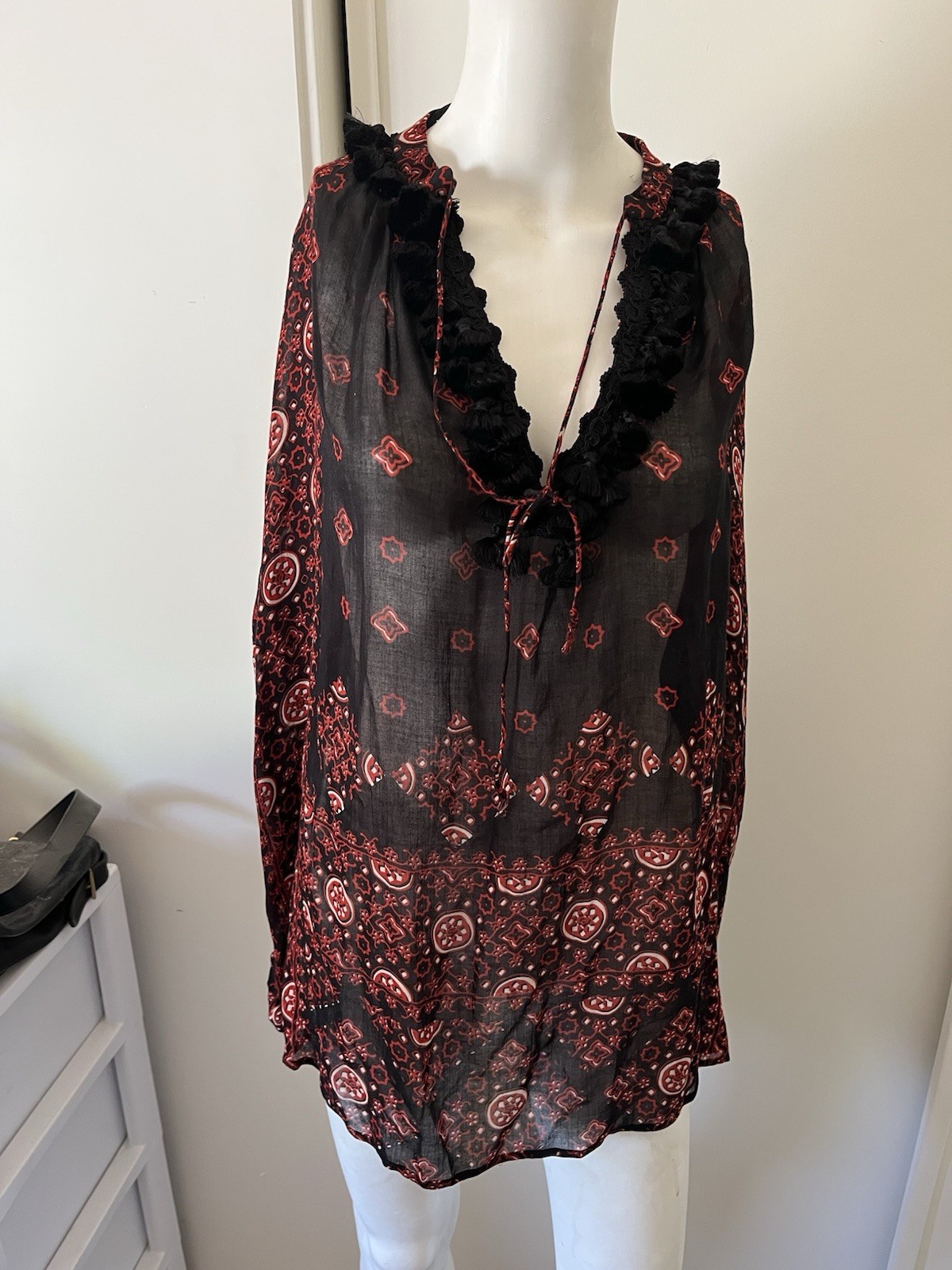 NWOT SAINT LAURENT Oversized Blouse Top O/S $1200 Pristine