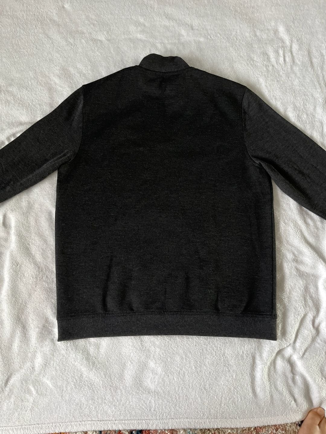 Ted Baker London Men’s Newbevy 1/4 Zip Pullover Sweatshirt in Charcoal
