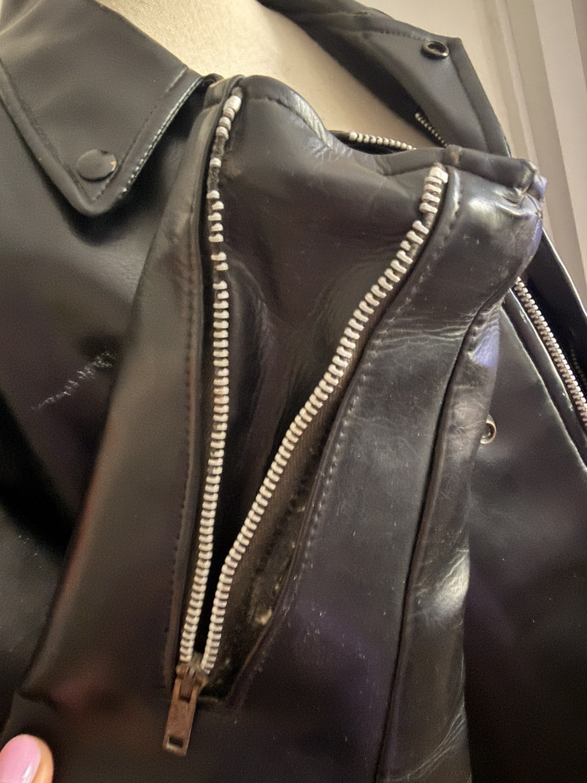 Harley-Davidson Men’s 44 2535 Vintage Leather Motorcycle Jacket Black