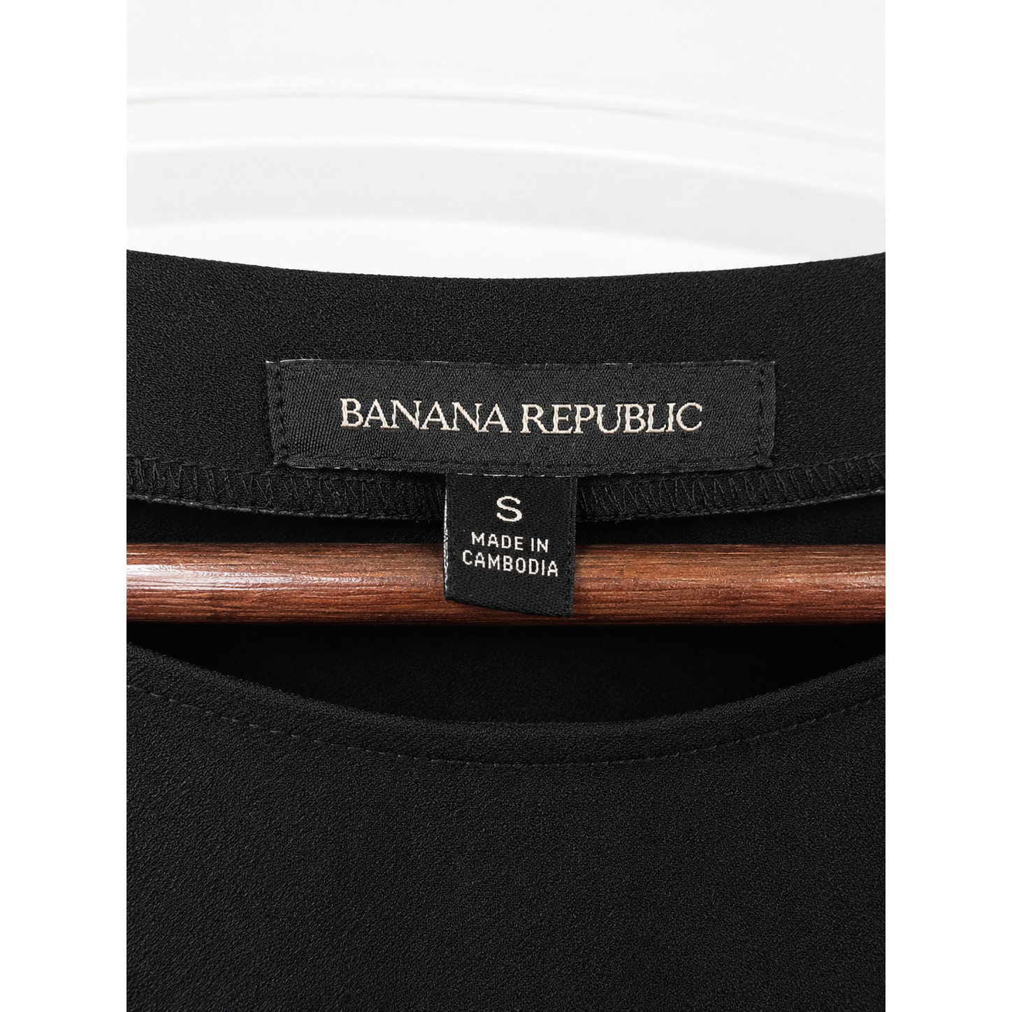 Banana Republic Black Puff Sleeve Blouse Women’s Small Crew Neck Career Top