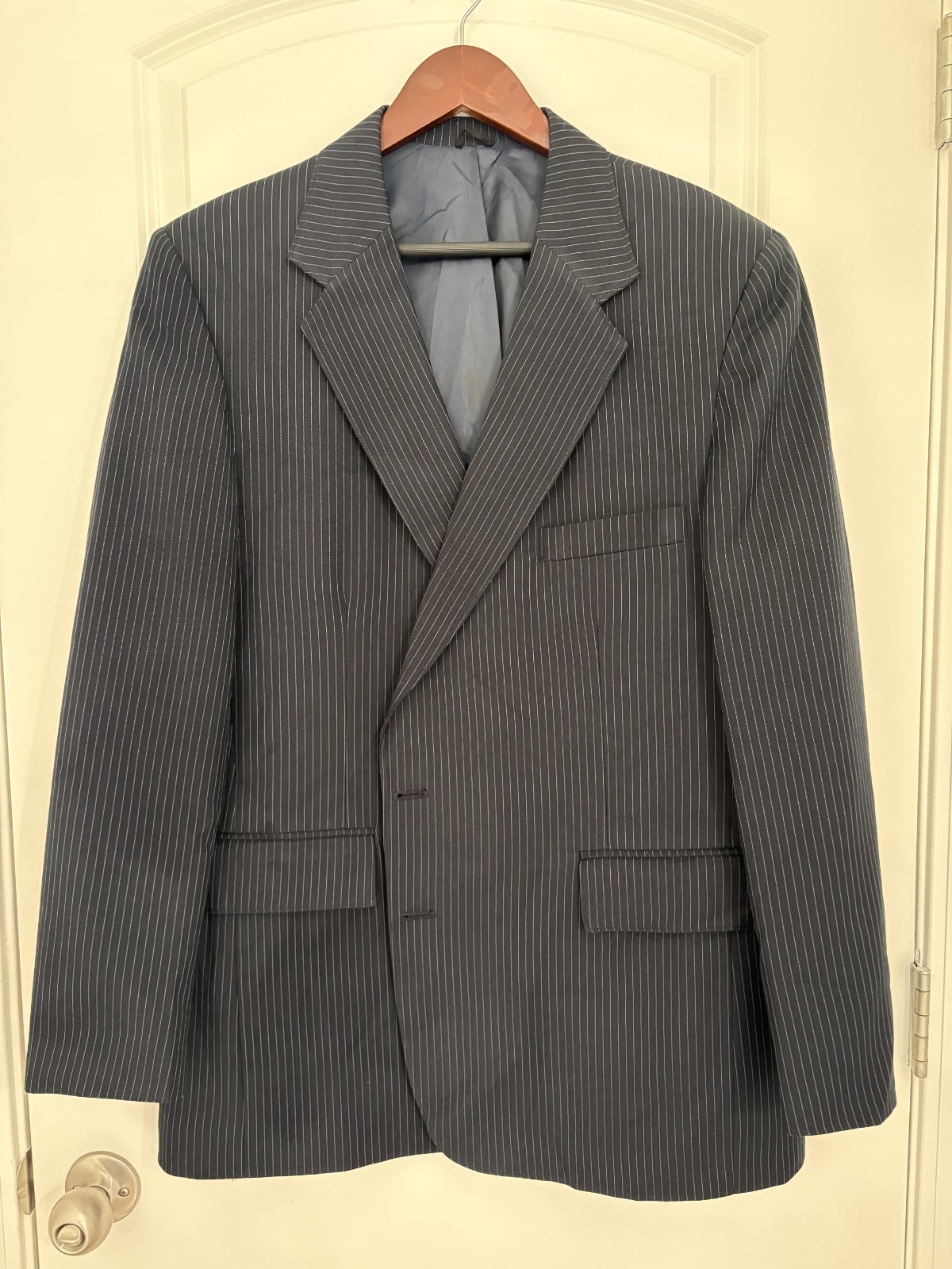 Men’s Blazers/ Sports Coat – Aqua-Sure 46R Navy – Machine Washable Blazer!
