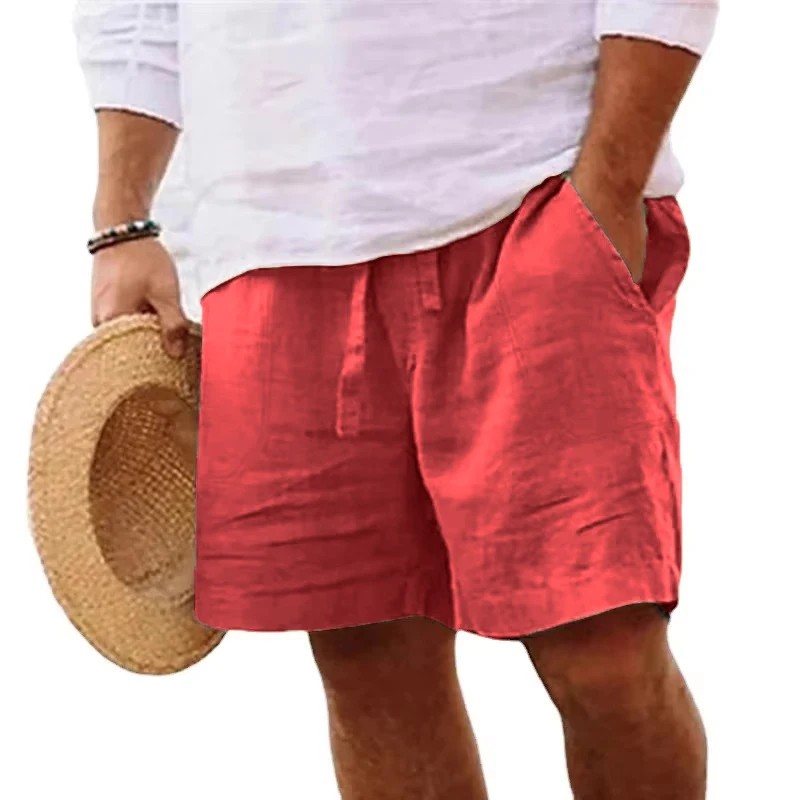 Men’s Cotton Linen Lightweight Gym Beach Shorts Summer Casual Fit Pants Fun Gift