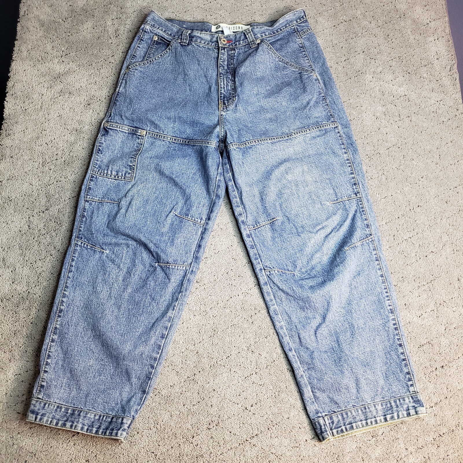VTG Arizona Jeans Mens 35X29* Blue Wide Leg Skater Denim Baggy Streetwear 90s
