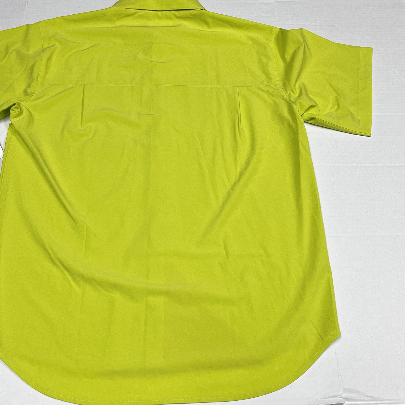 Joe Marlin Plain Weave Athletic Mesh Button Up Fishing Shirt Men Large Kiwi DEMO