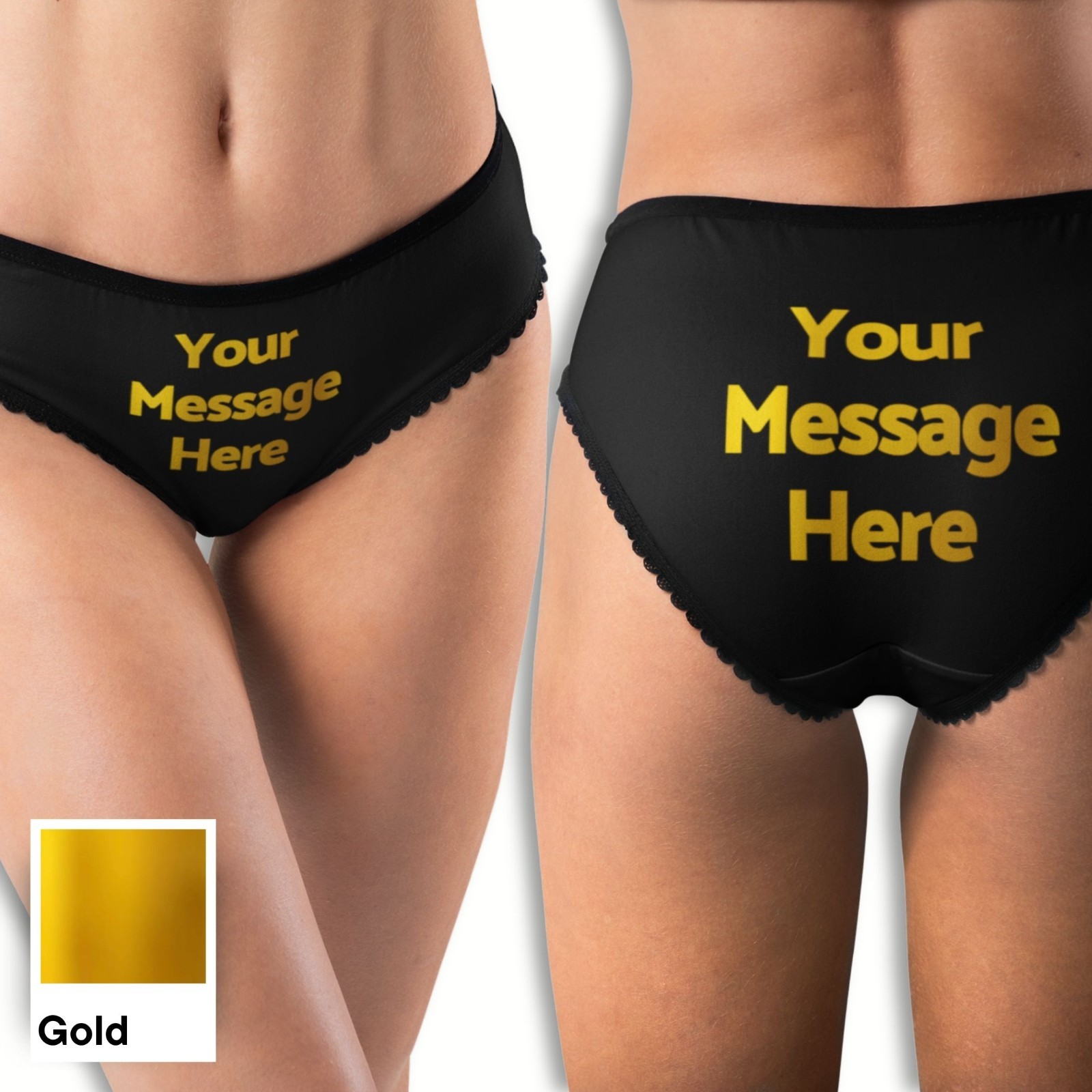 Custom Women’s Hipster Panties – Personalized Underwear – Choose Font & Color