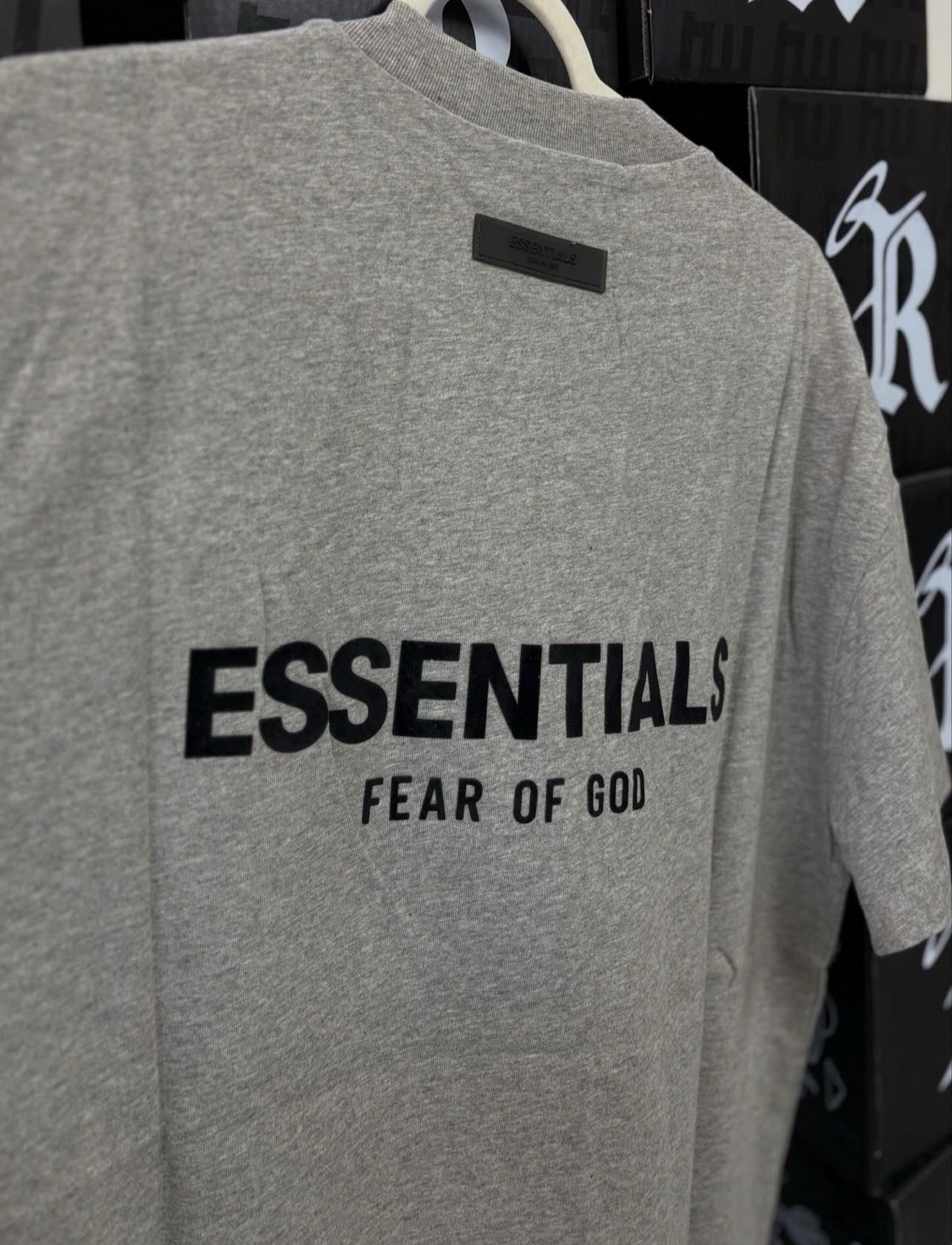 Essentials Fear of God ESSENTIALS Men’s Gray Logo Graphic Crew Neck T-Shirt S