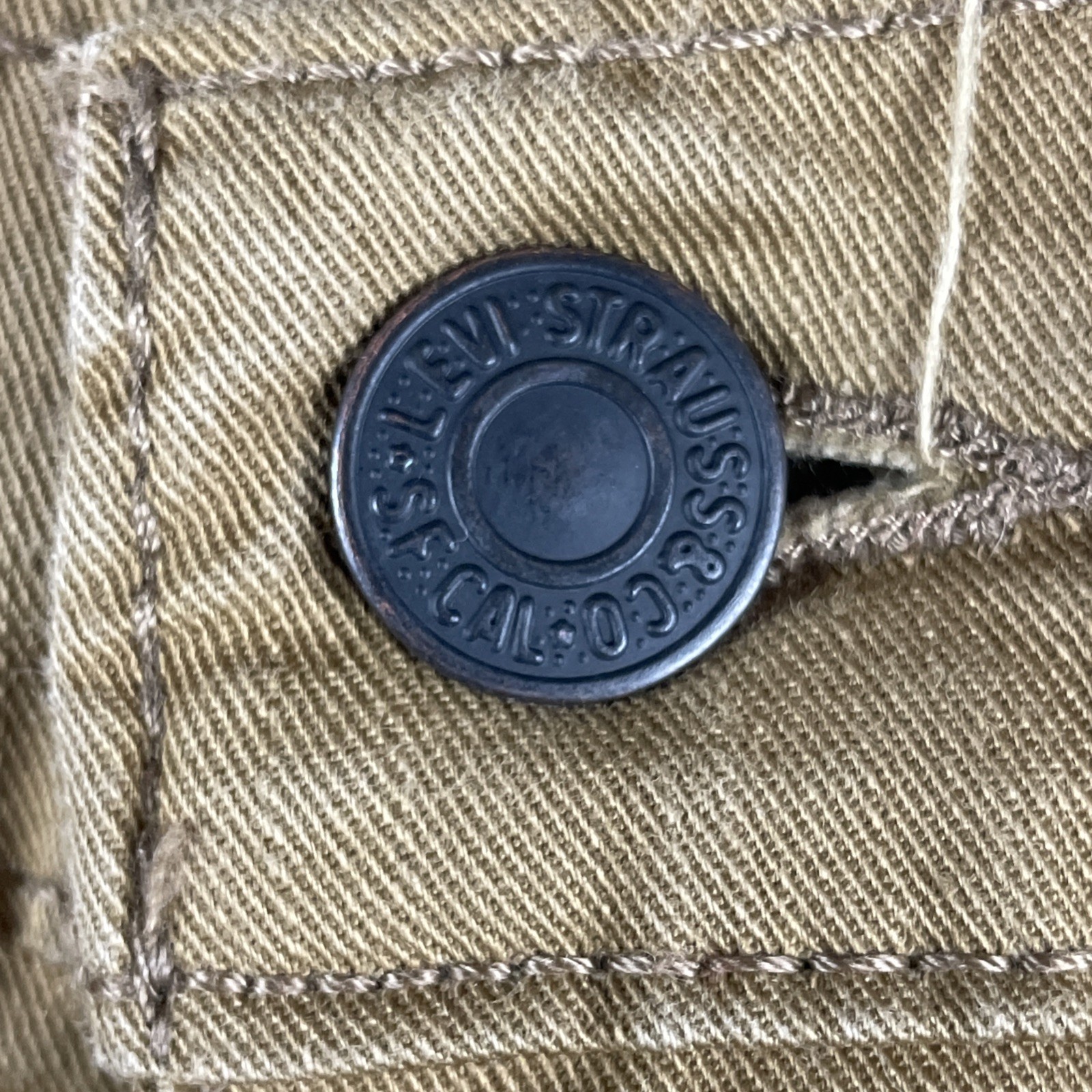 Levi’s 505 Men’s 35×30 Straight Fit Stretch Slub Twill Jeans Color Caraway Tan
