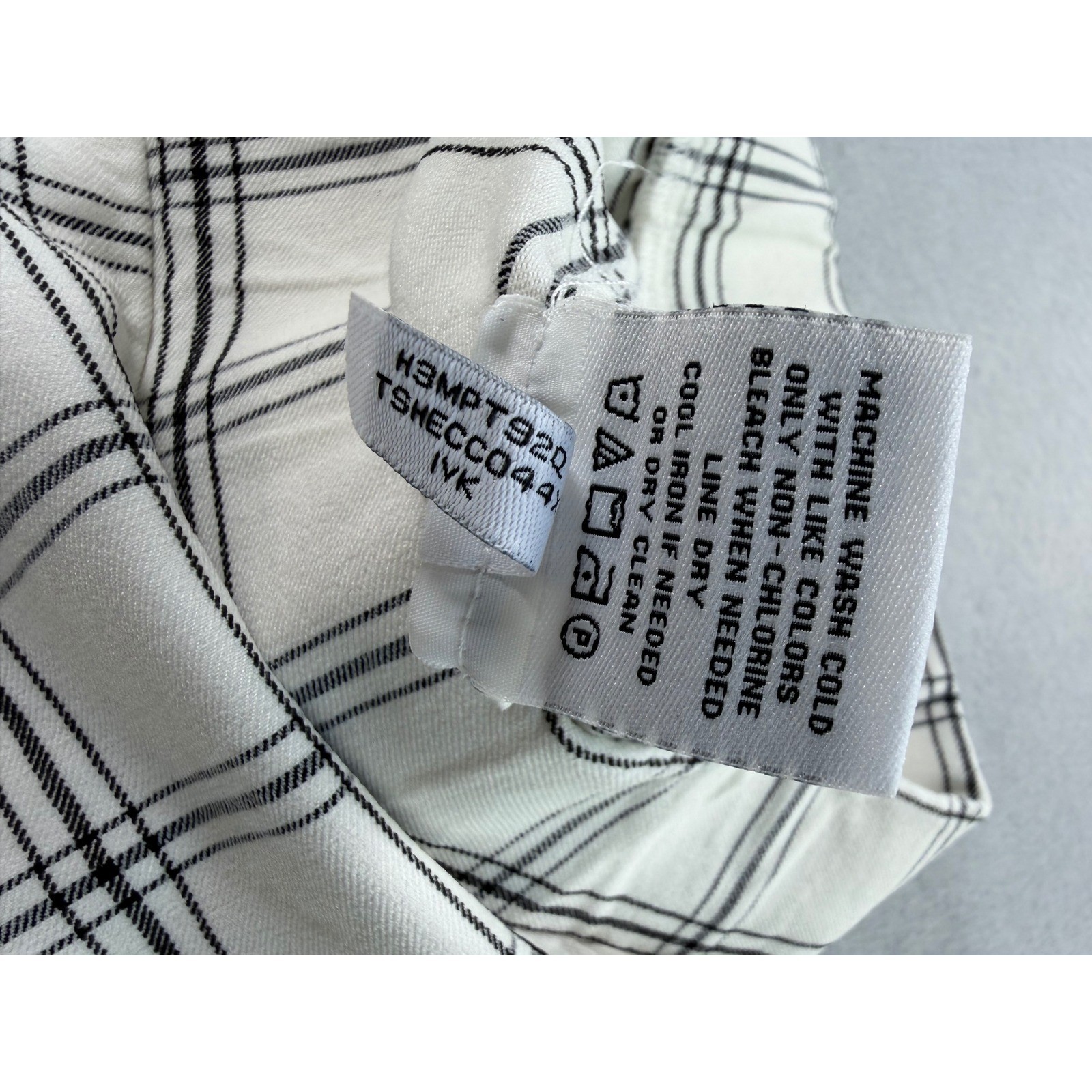 Tommy Hilfiger Womens White Black Plaid Pull On Skinny Pants Size 8