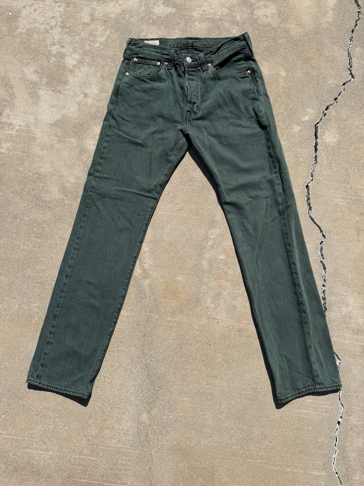 Original Levi’s Premium 501 29×32 Green Denim Jeans