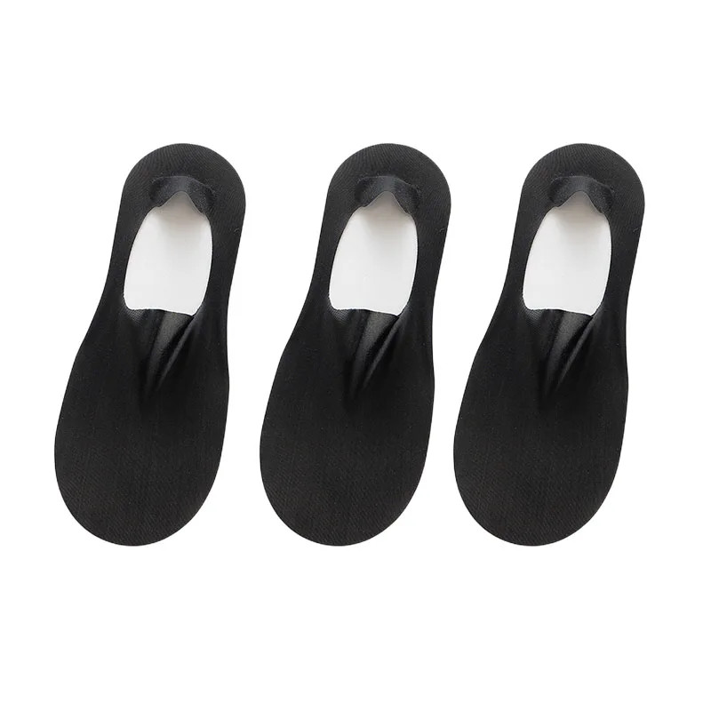 3 Pairs Boat Socks Men Ice Silk Thin Breathable Soft Low Cut Summer Socks