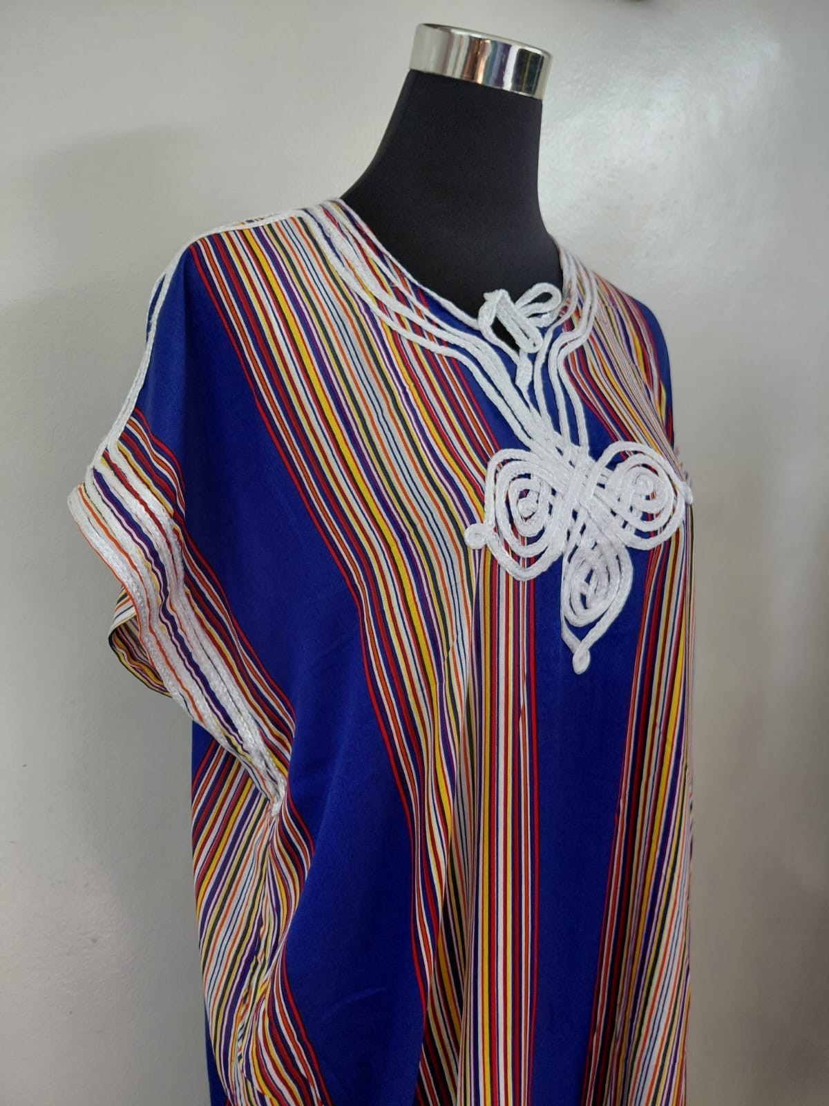 Moroccan Style Kaftan Maxi Dress Embroidery Abaya boho Beach Cover Summer S M L