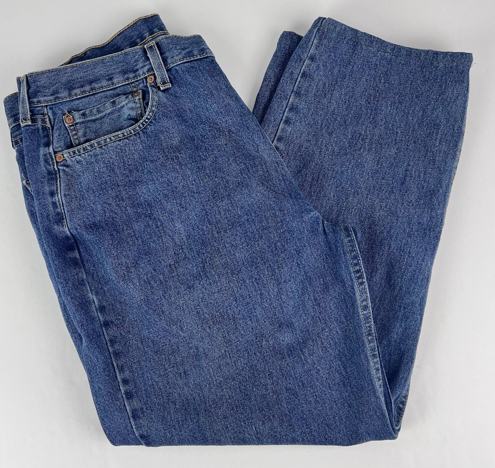 Levis 550 Jeans Mens 38 x 29 (38 x 27) Blue Denim Relaxed Fit Casual Altered