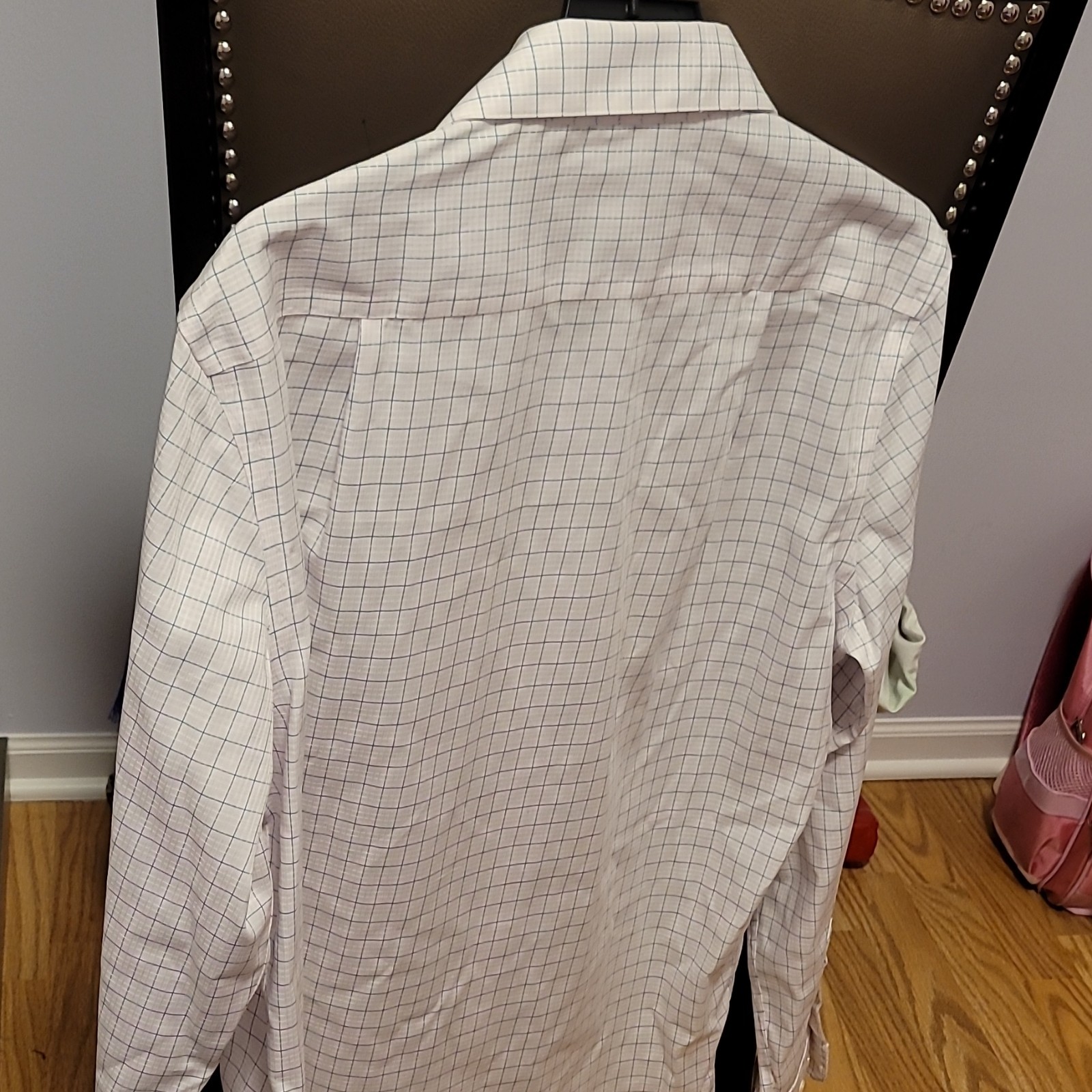 Pronto Uomo Non-Iron Modern Fit Dress Shirt Check White/Blue 16.5 36/37 B&T