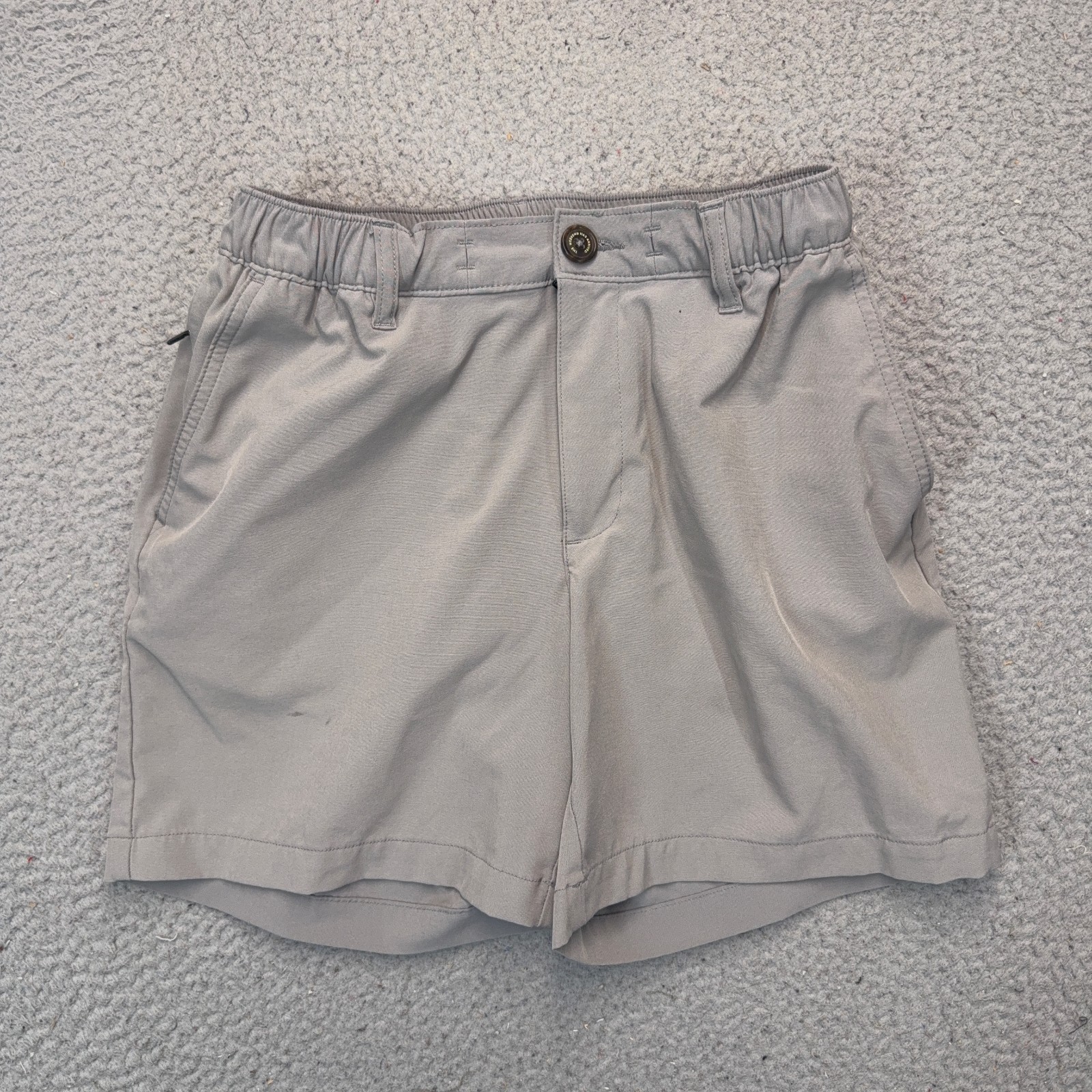 Chubbies Shorts Mens Small Gray 6″ Inseam Button Drawstring Regular Fit FLAW