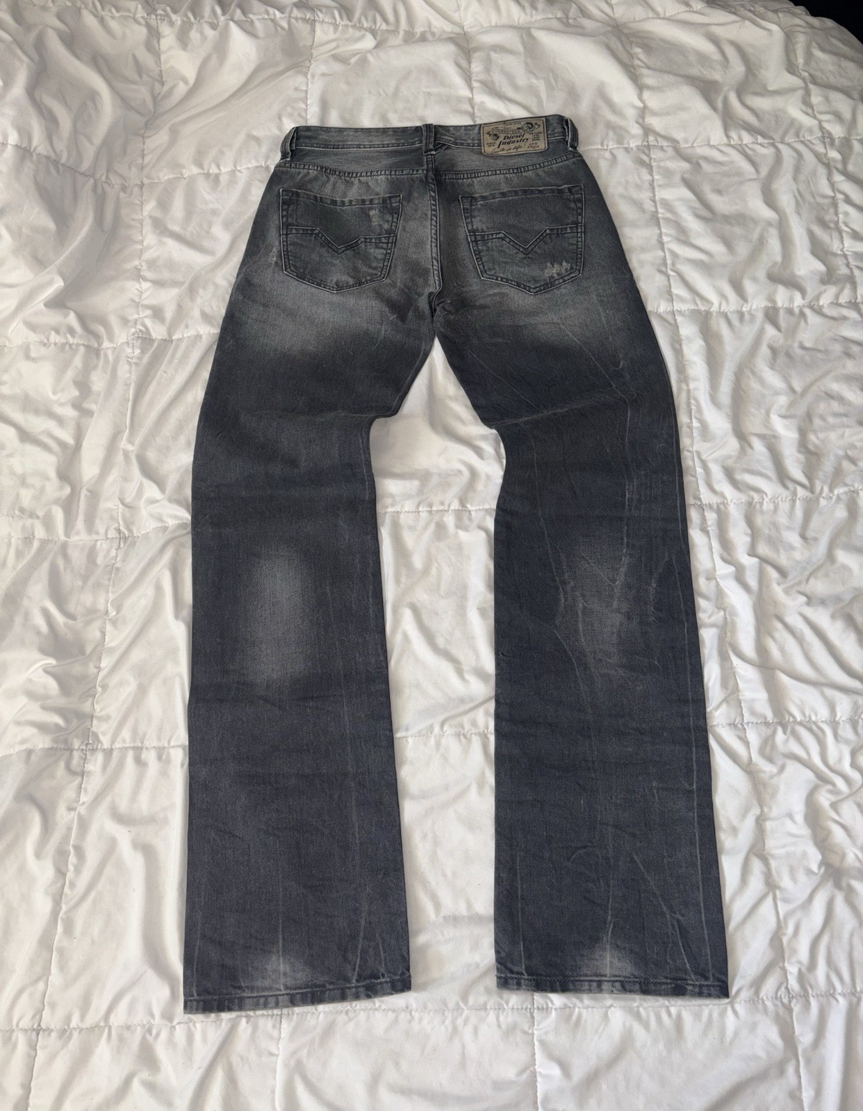 Diesel Larkee 2000’s Straight Jeans Men’s W28 L32 Grey Wash Distressed