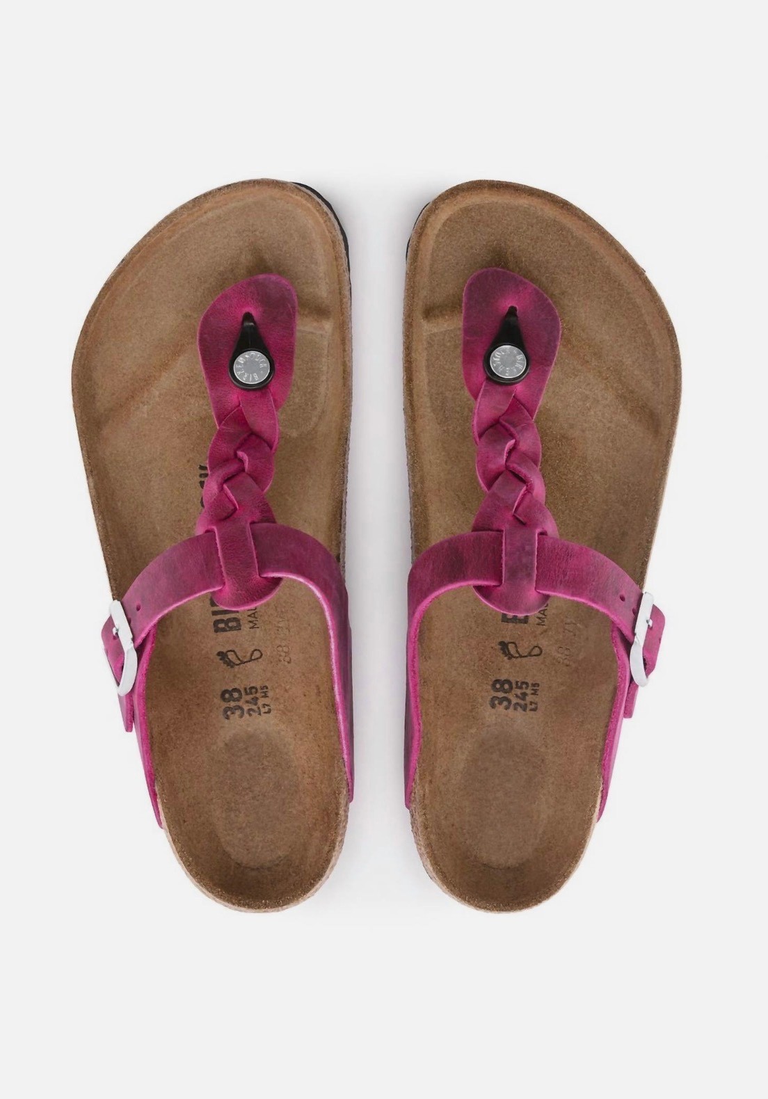 Birkenstock Women’s Gizeh Braided Festival Oiled Leather Sandal Fuchsia