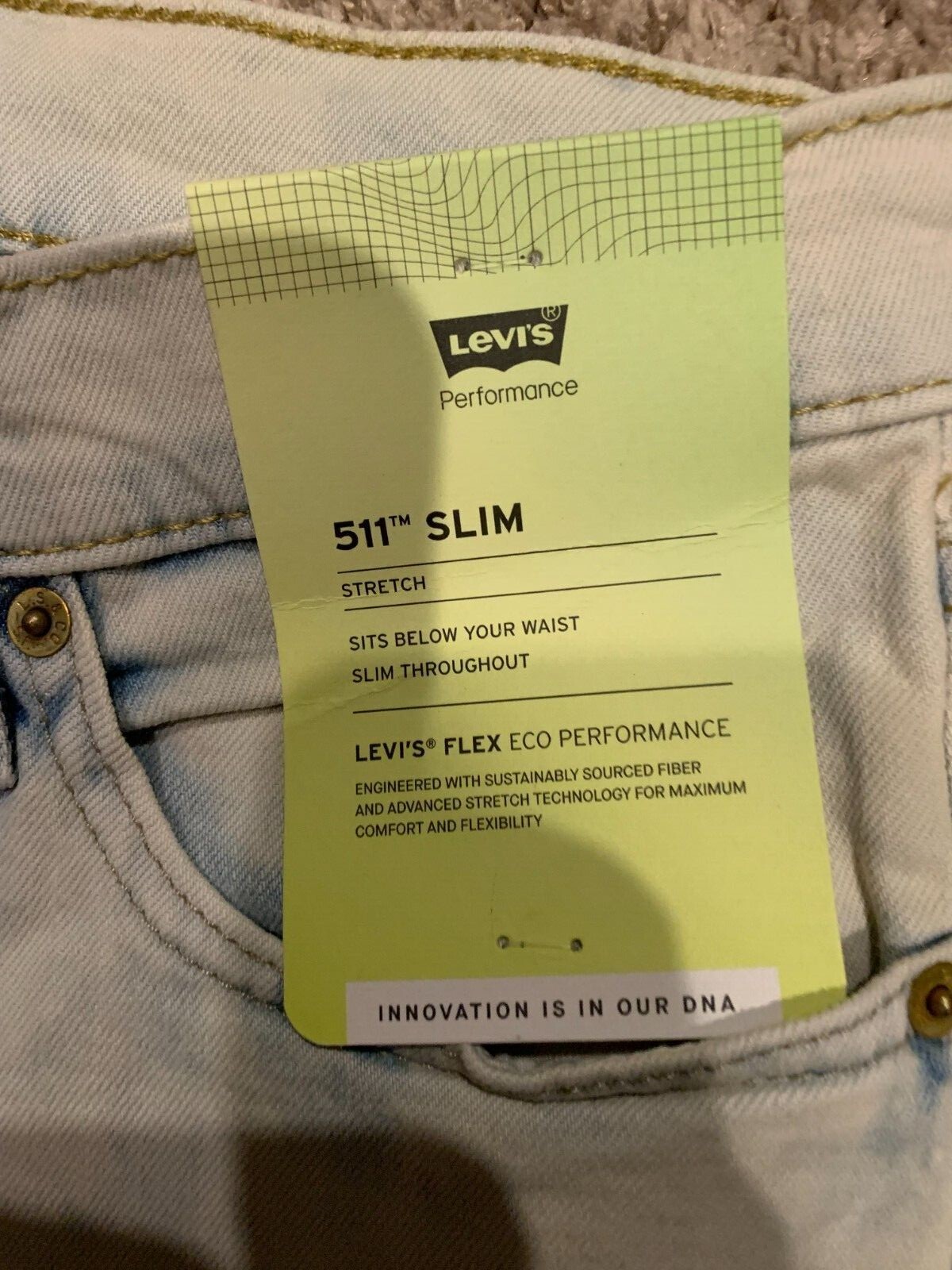 Levi’s 511 Slim Fit Jeans WFlex Stretch Faded Blue Mens Sizes NWT RT$69.50 5316