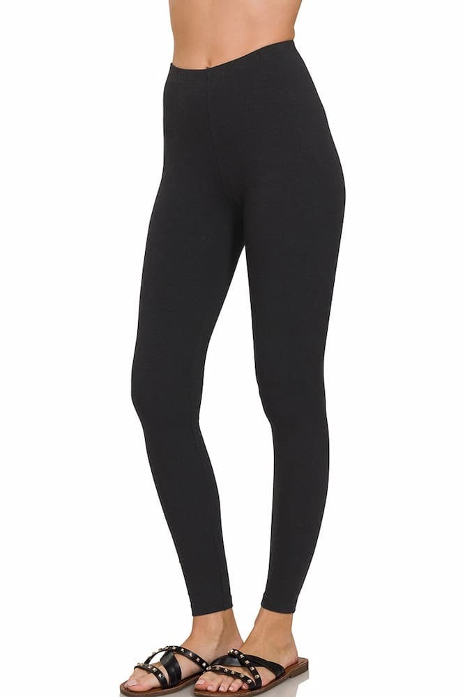 Zenana Premium Cotton Leggings🍯Full Length Workout High Waisted Gym Yoga Pants