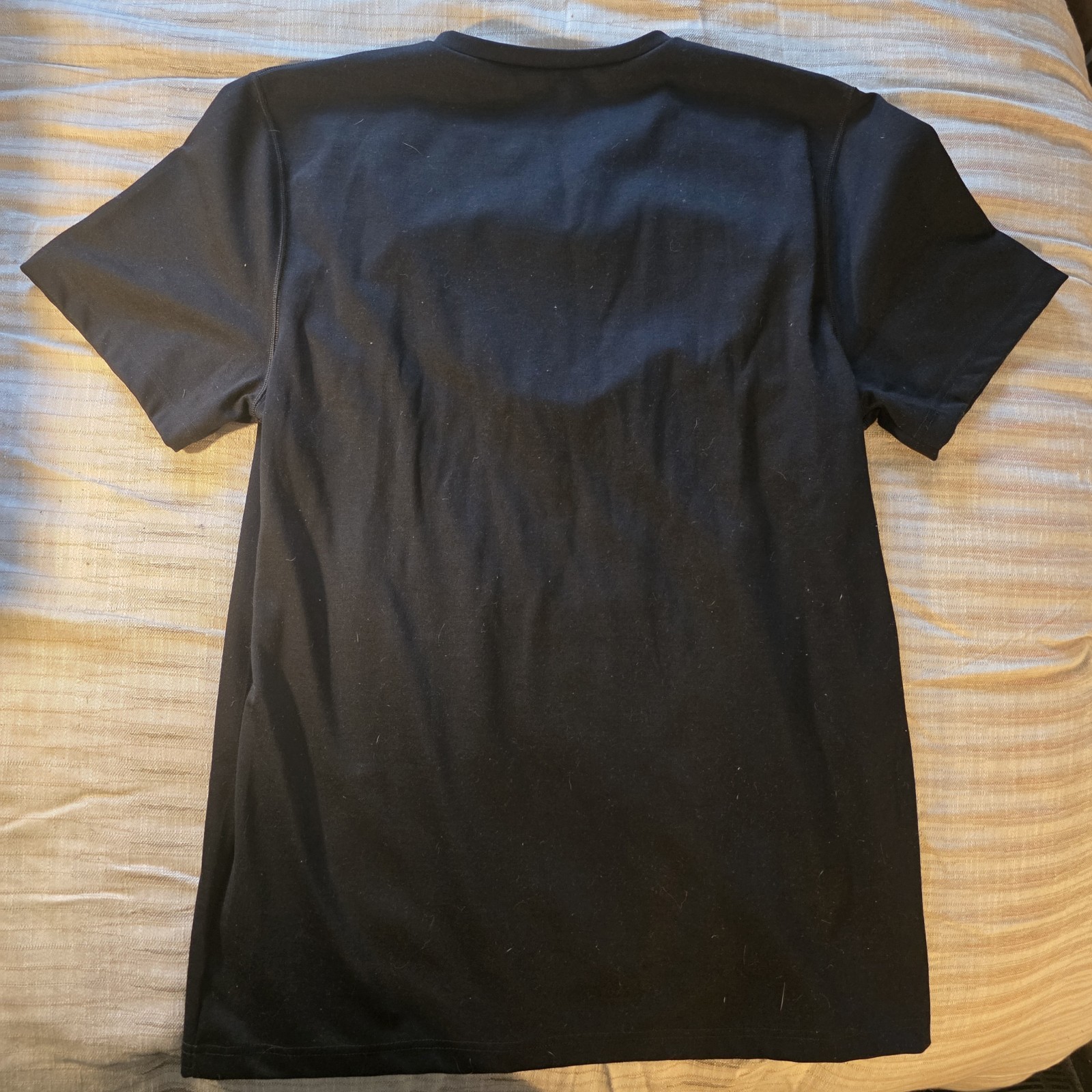 LALABU Men’s Black Solid T-Shirt 2XL Regular V-Neck Short Sleeve