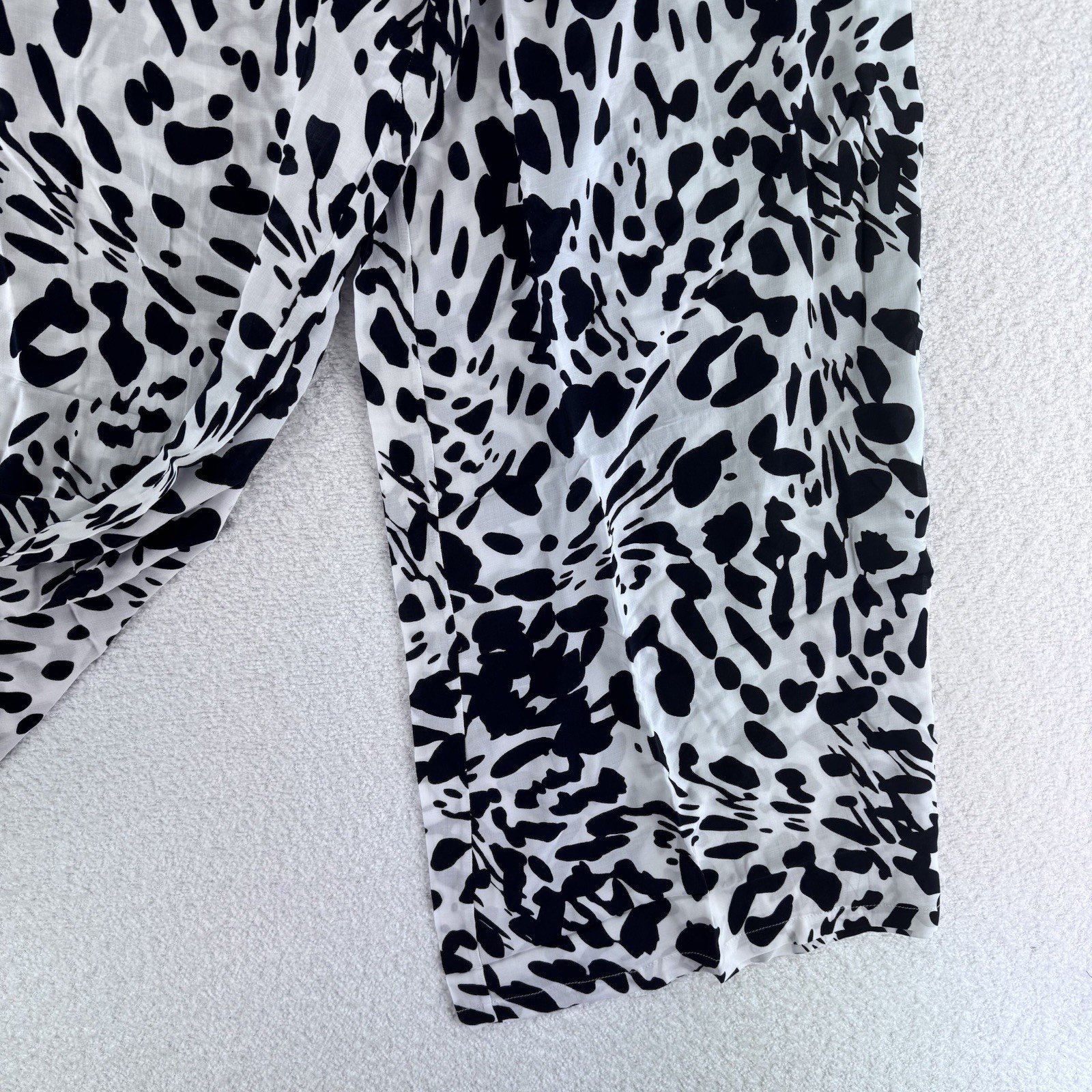 Jantzen Regular Wide Leg Printed Pull On Woven Cover Up Pants Size Large Animal