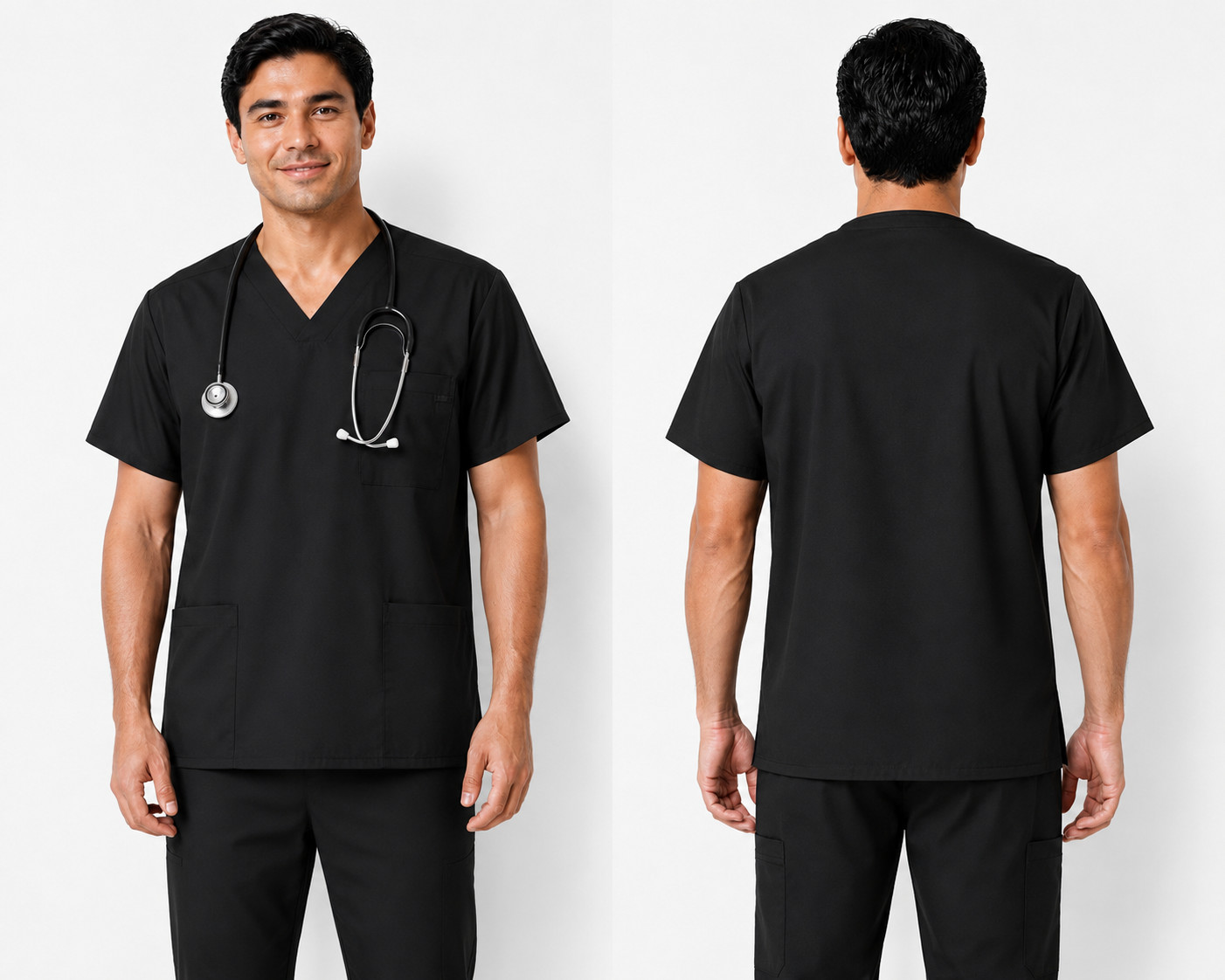 Men’s Medical Scrub Top V-Neck Uniform Multiple Colors Available Sizes S-5XL