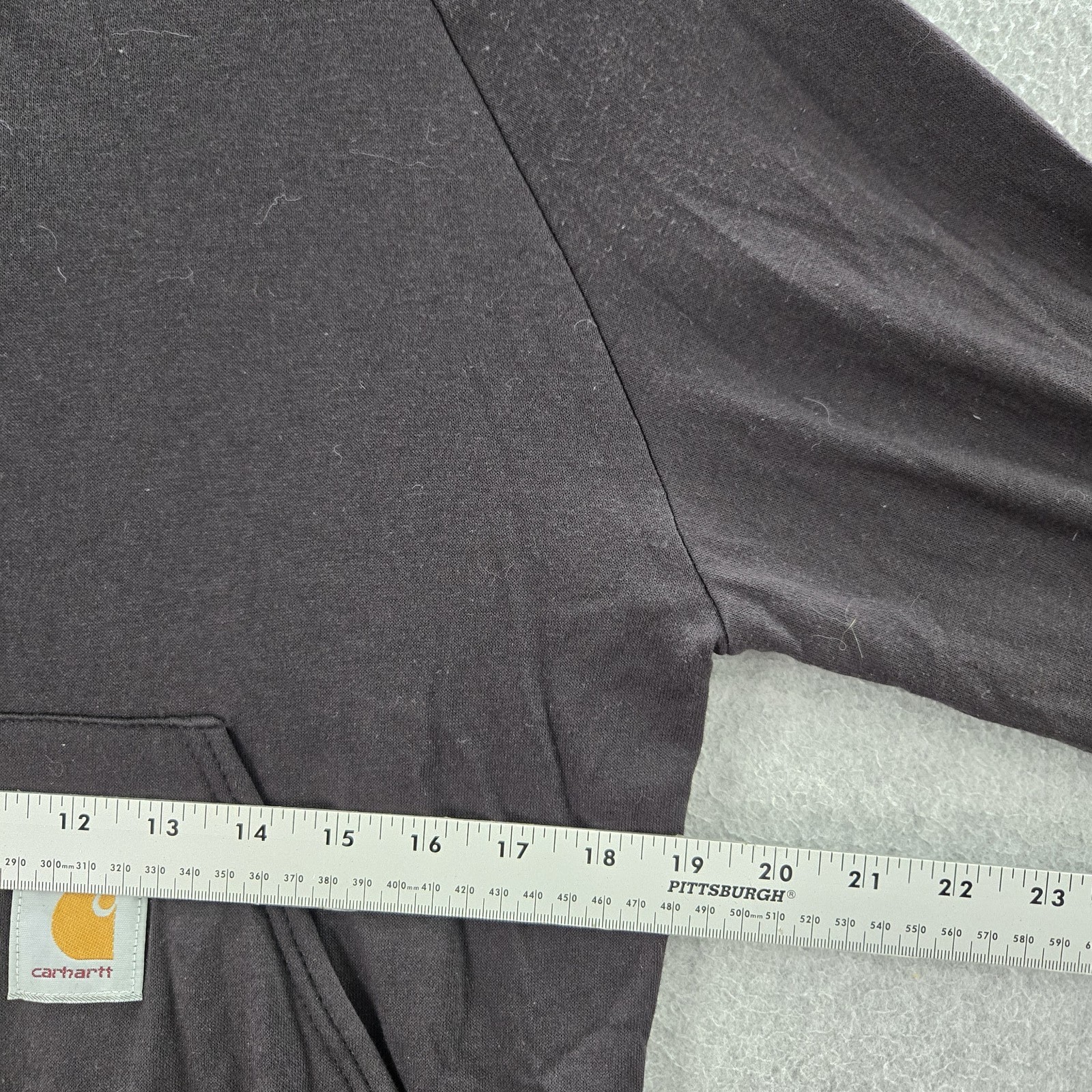 VINTAGE Carhartt Men Hoodie SMALL Black Nylon Polyester Logo Long Sleeve READ