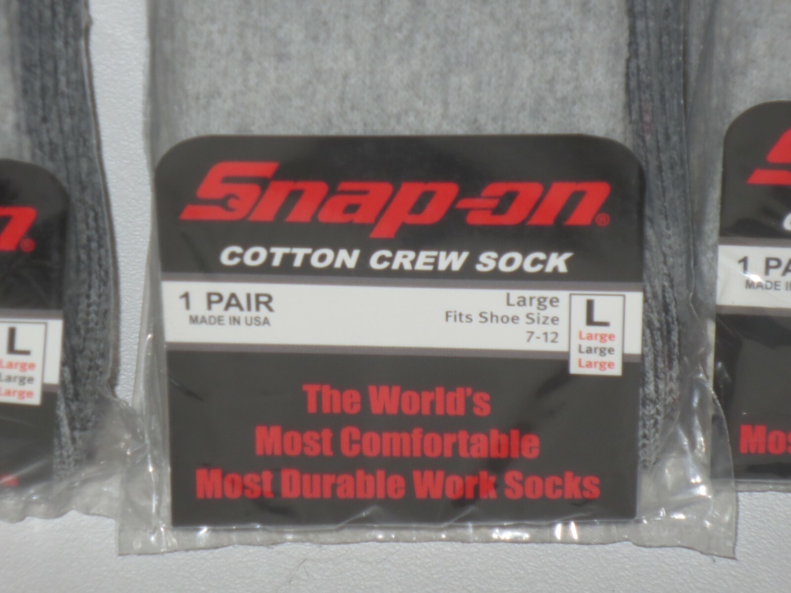 12 PAIRS Men’s GRAY Snap-On Crew Socks LARGE ~ FREE SHIPPING ~ MADE IN USA *NEW*