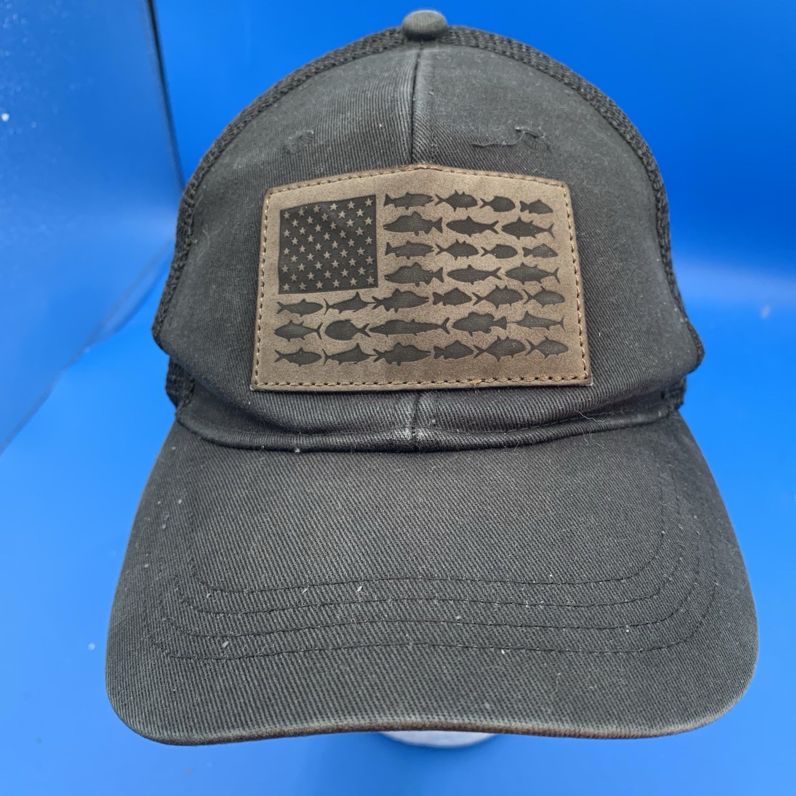 Fishing American Flag Hat Cap Snap Back One Size Cotton Casual Dad