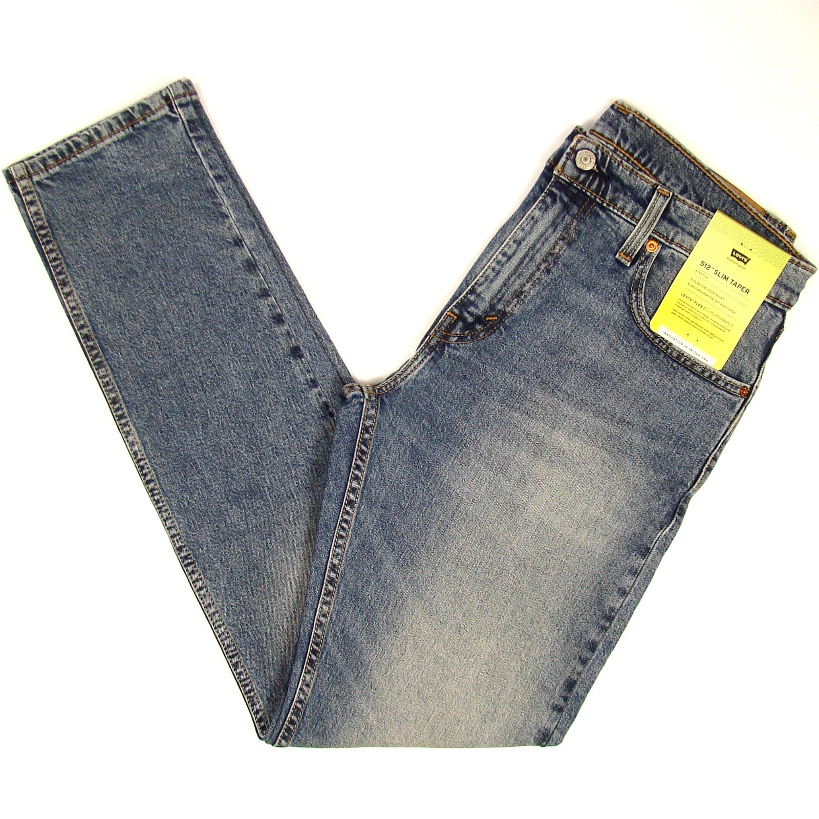 New Levi’s 512 Slim Taper Fit Men’s Jeans 33×32 Medium Blue Stretch FREE SHIP