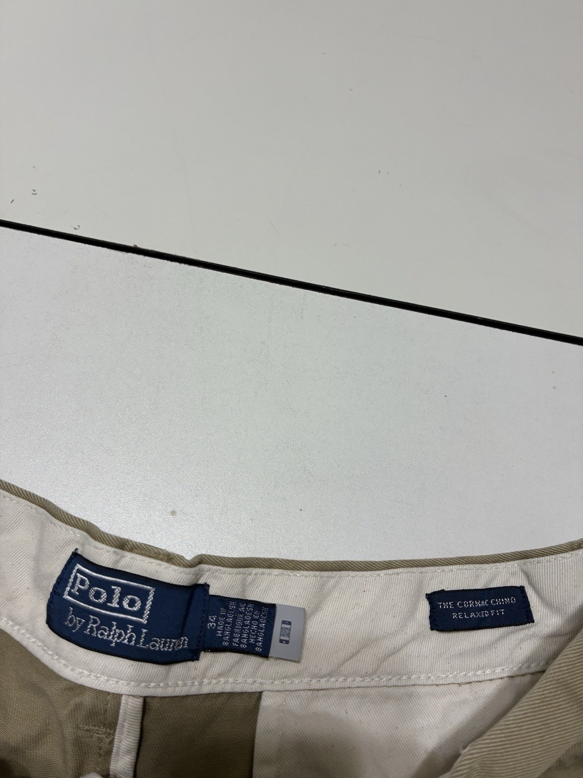 Vintage Polo Ralph Lauren Cormac Shorts 34 Khaki 6″ Inseam Relaxed Pleated Chino