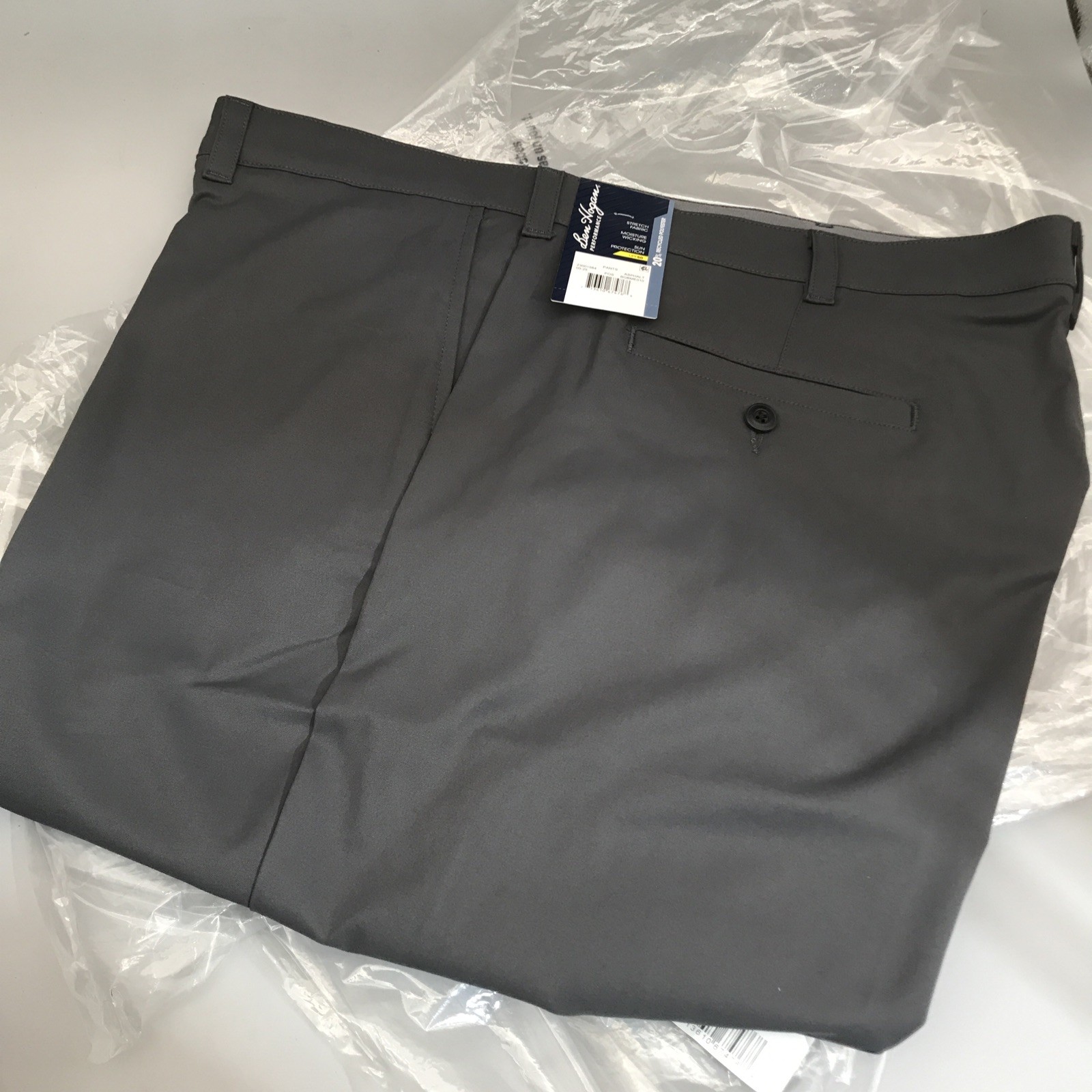 Ben Hogan Mens Performance Pants Stretch Fabric Size 46×32 Asphalt Dark Gray New