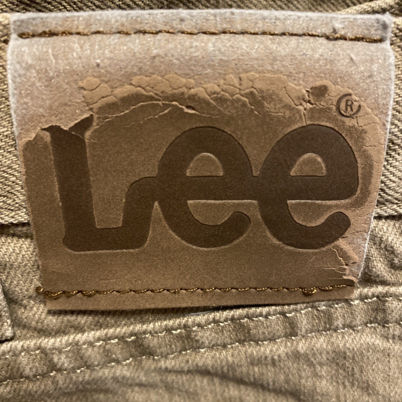 Lee Jeans Men 34×29 Greenish Khaki Denim Regular Fit Straight Cowboy Army Marine