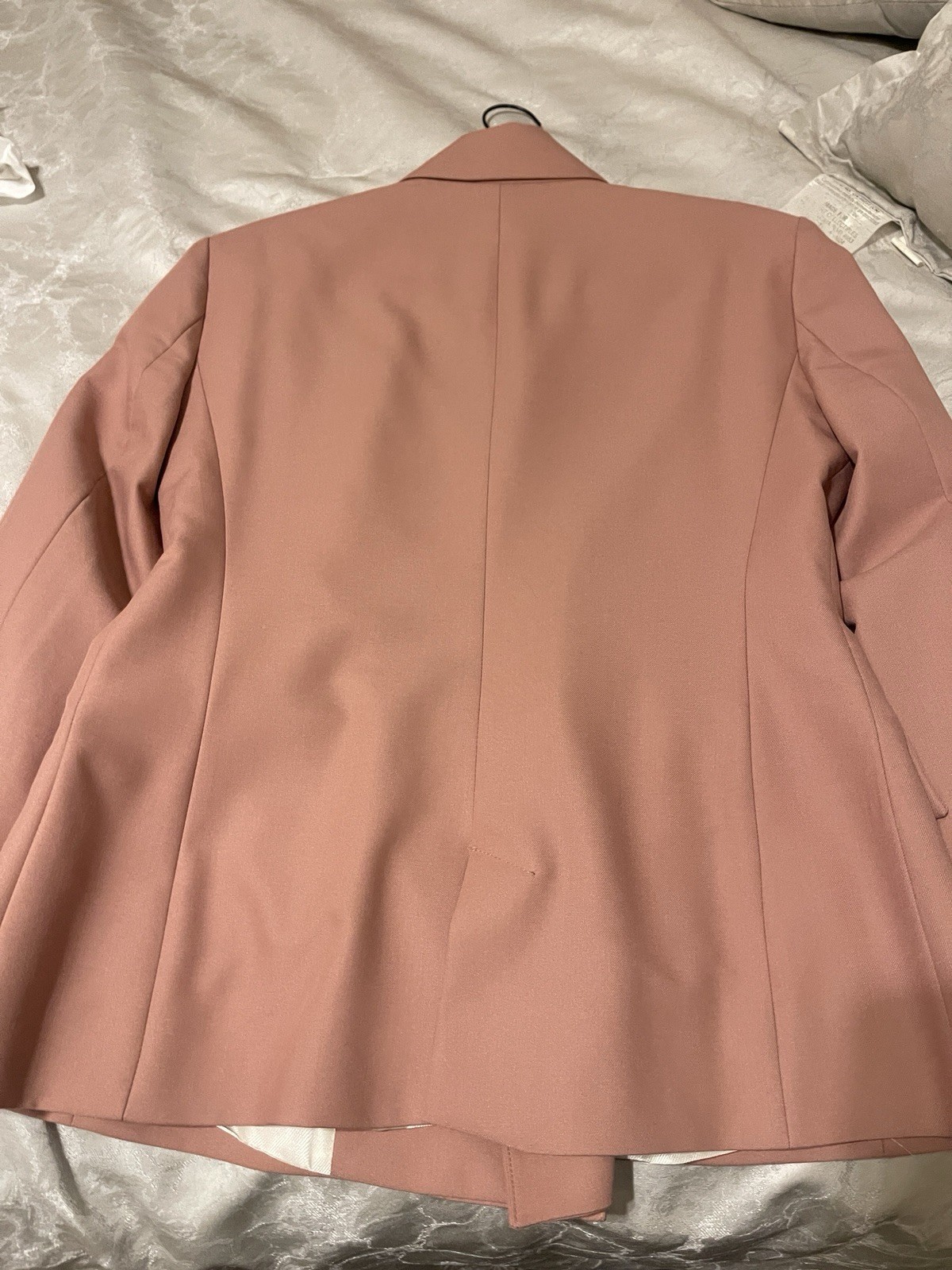 ZARA Women’s Pink Double-Breasted Lined Notch Lapel Blazer Jacket Size L